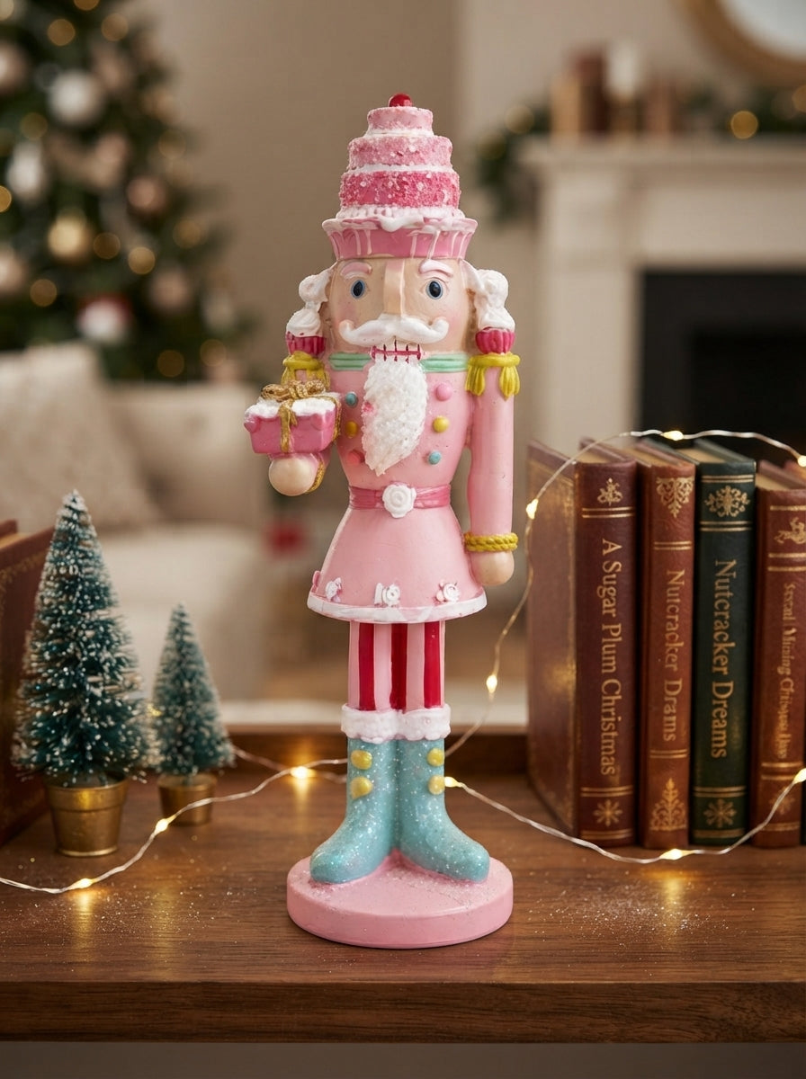 Pink Candy Nutcracker Dekoratif Fındıkkıran Figür - 18 CM