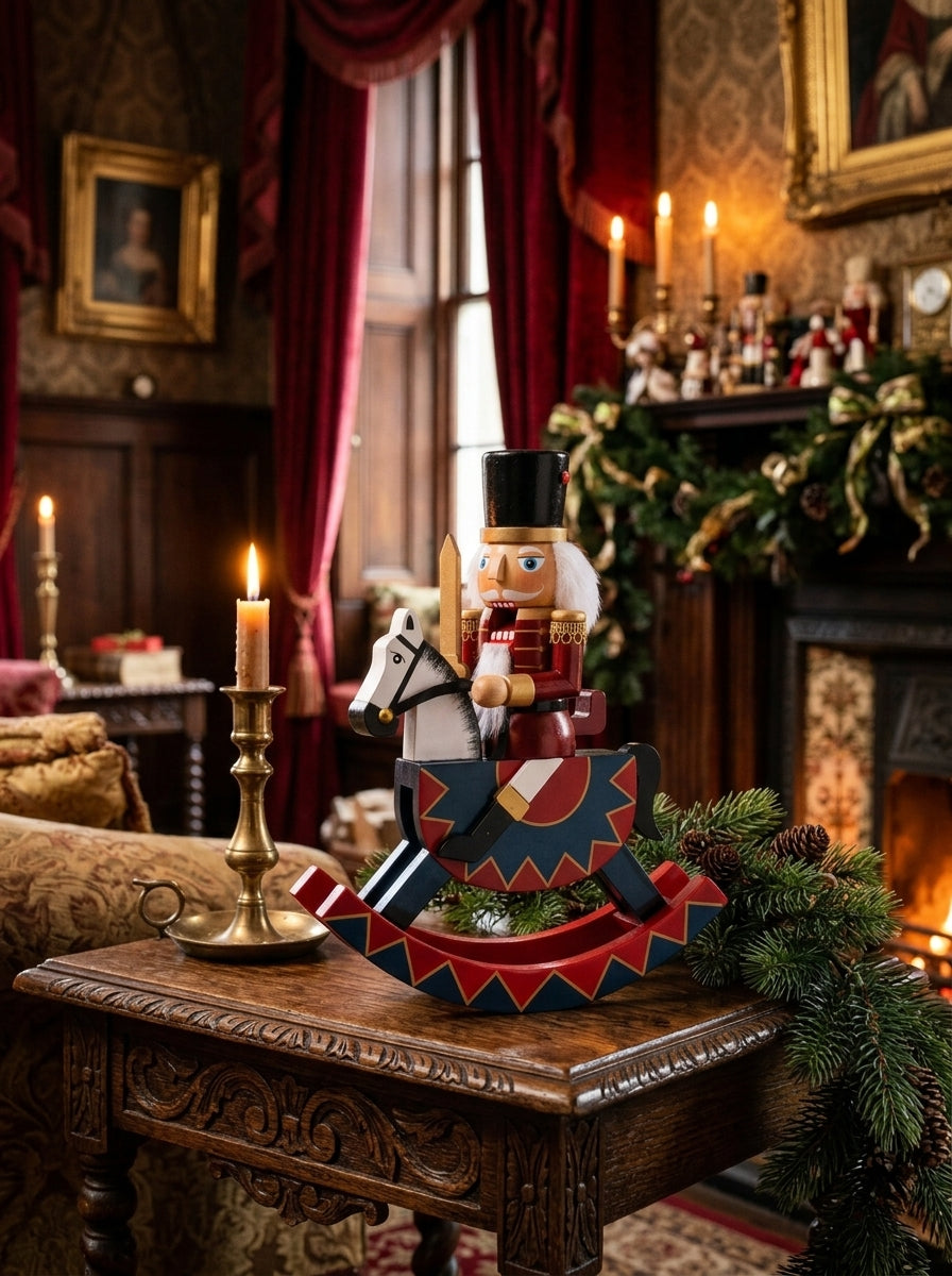 Royal Rider Nutcracker on Rocking Horse Christmas Ornament – 25 CM x 30 CM