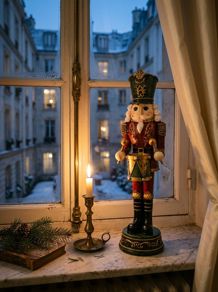 Royal Nutcracker Drummer Kırmızı Üniformalı Dekoratif Fındıkkıran – 34 CM