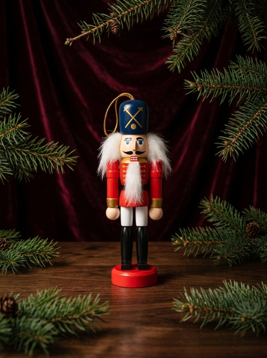 Royal Navy Nutcracker Guard – Lacivert Şapkalı Fındıkkıran Asker Yılbaşı Ağacı Süsü - 12 CM