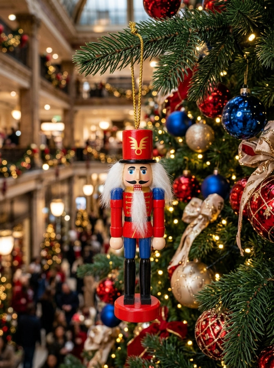 Royal Blue Nutcracker Guard – Mavi Detaylı Fındıkkıran Asker Yılbaşı Ağacı Süsü - 12 CM