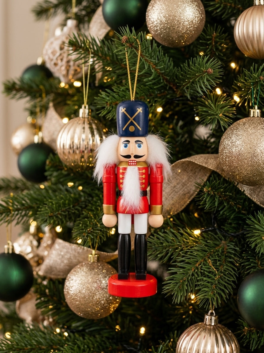 Royal Navy Nutcracker Guard – Lacivert Şapkalı Fındıkkıran Asker Yılbaşı Ağacı Süsü - 12 CM