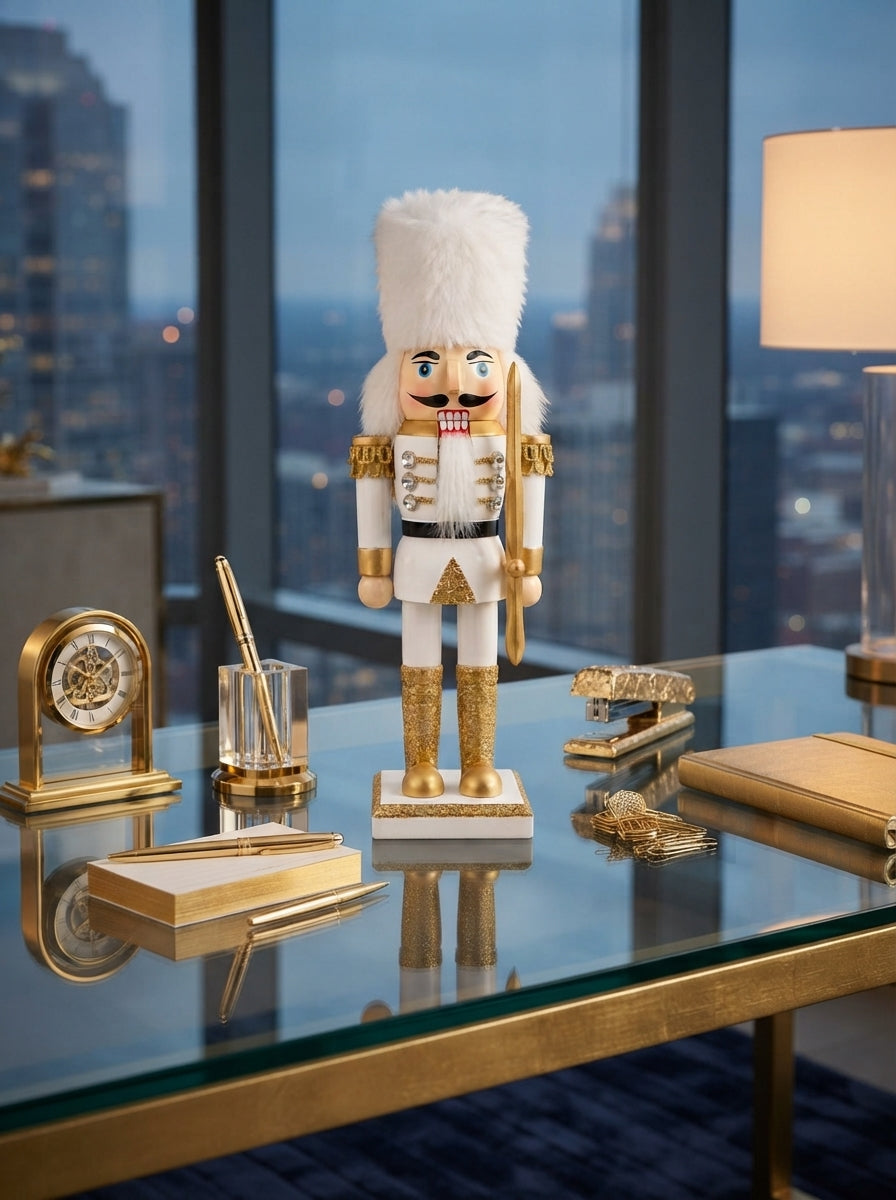 White Gold Royal Guard Ahşap Fındıkkıran Kurşun Asker - 20 CM