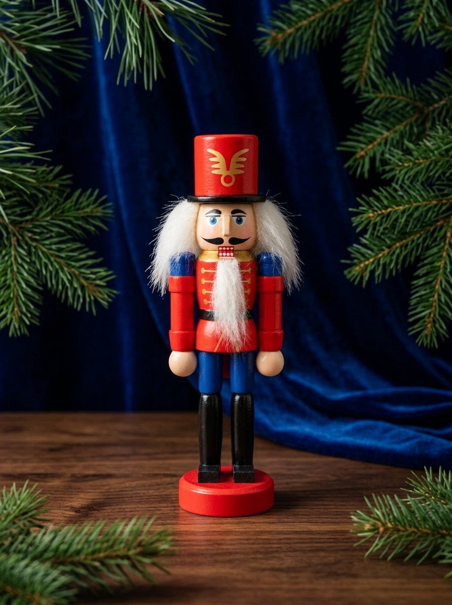 Royal Blue Nutcracker Guard – Mavi Detaylı Fındıkkıran Asker Yılbaşı Ağacı Süsü - 12 CM