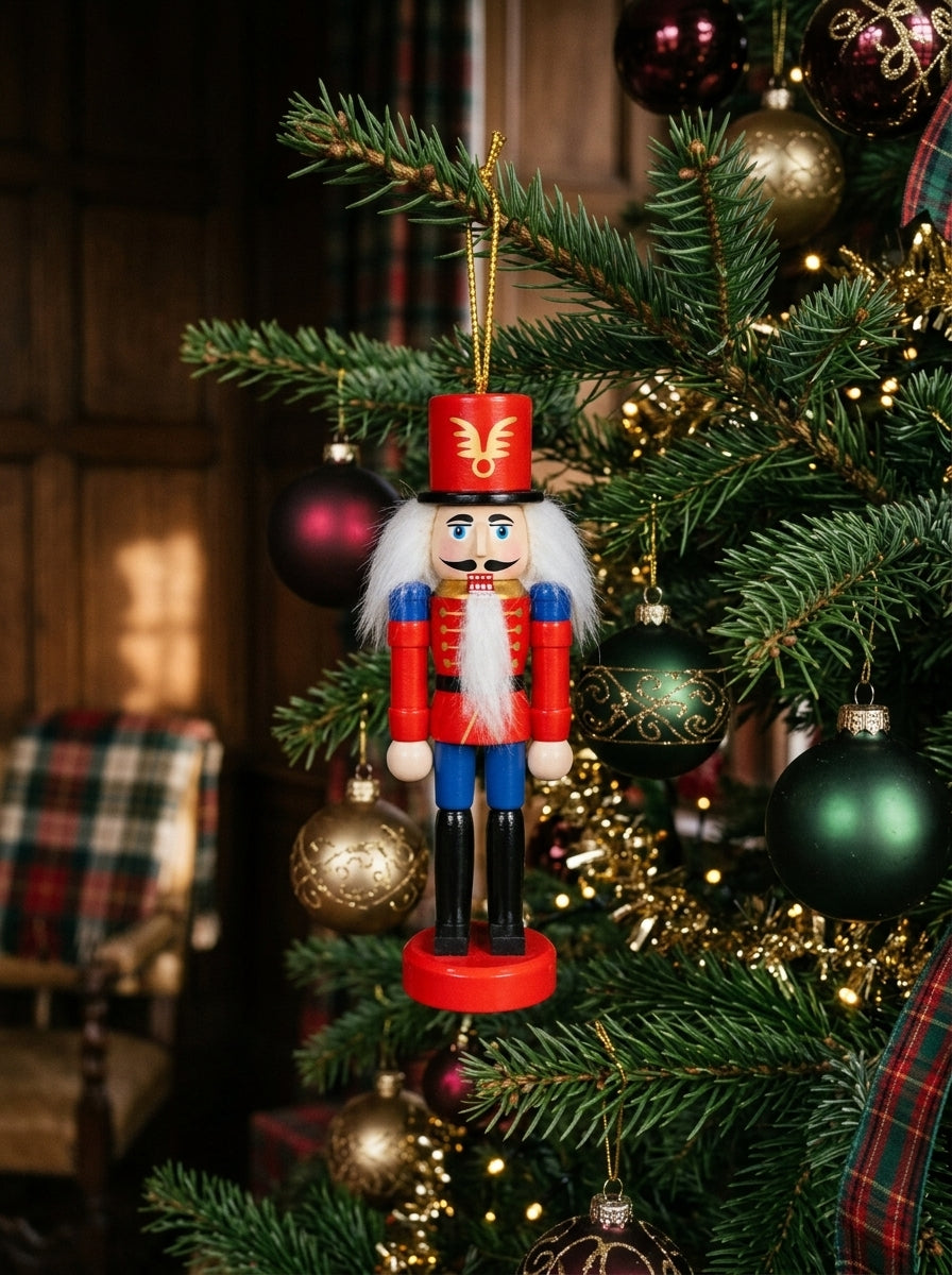 Royal Blue Nutcracker Guard – Mavi Detaylı Fındıkkıran Asker Yılbaşı Ağacı Süsü - 12 CM