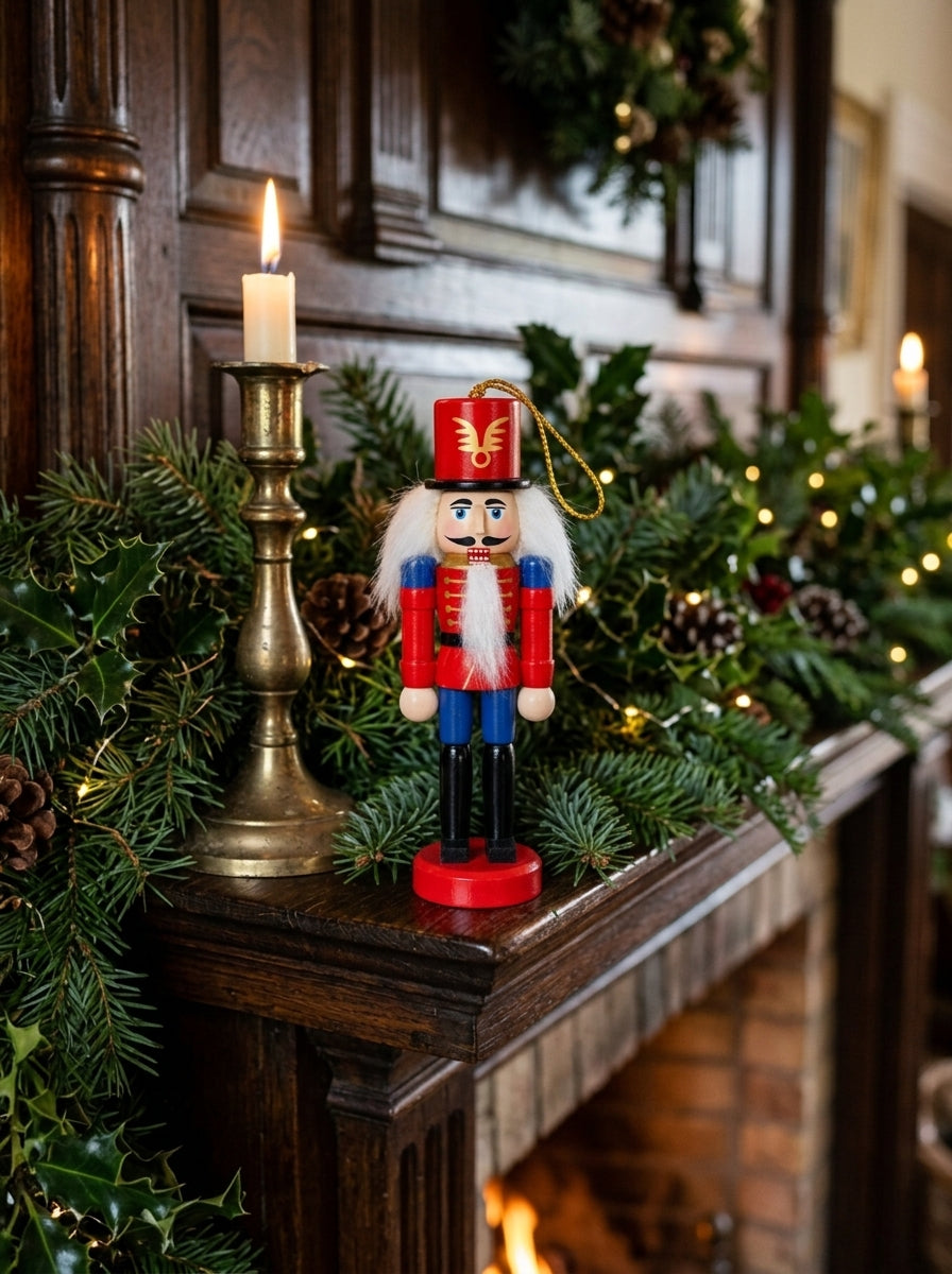 Royal Blue Nutcracker Guard – Mavi Detaylı Fındıkkıran Asker Yılbaşı Ağacı Süsü - 12 CM