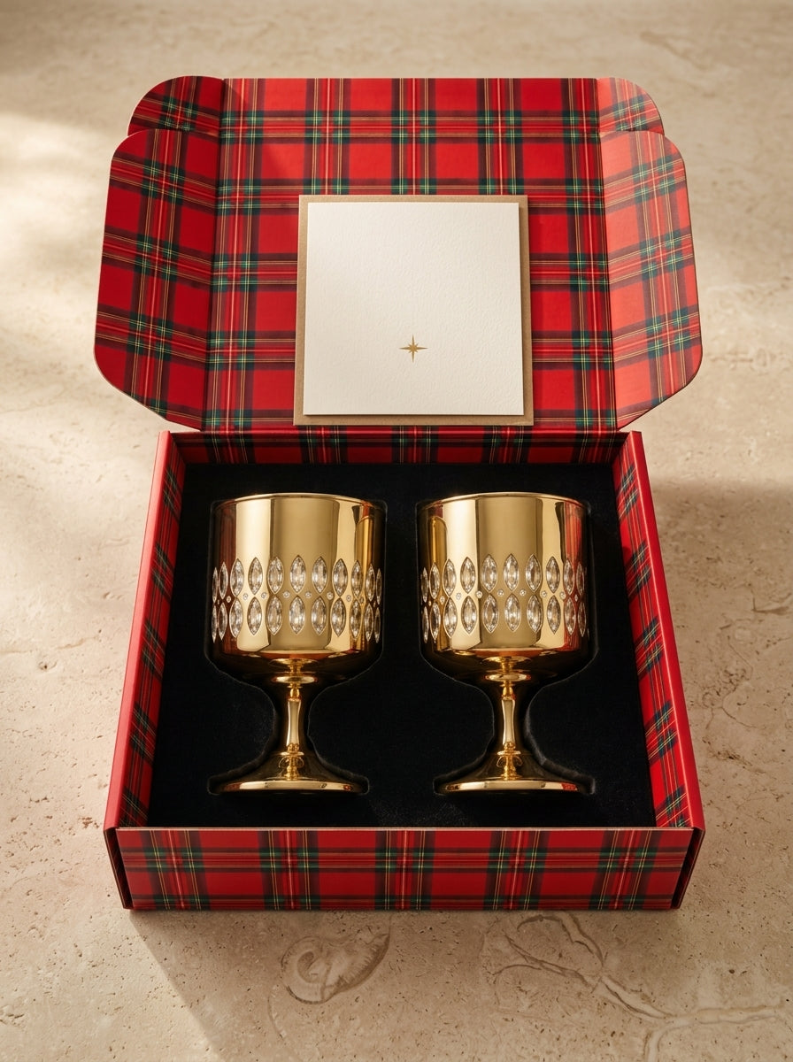 Christmas Classics – Eclat Nova Gold İkili Kristal Kadeh Seti