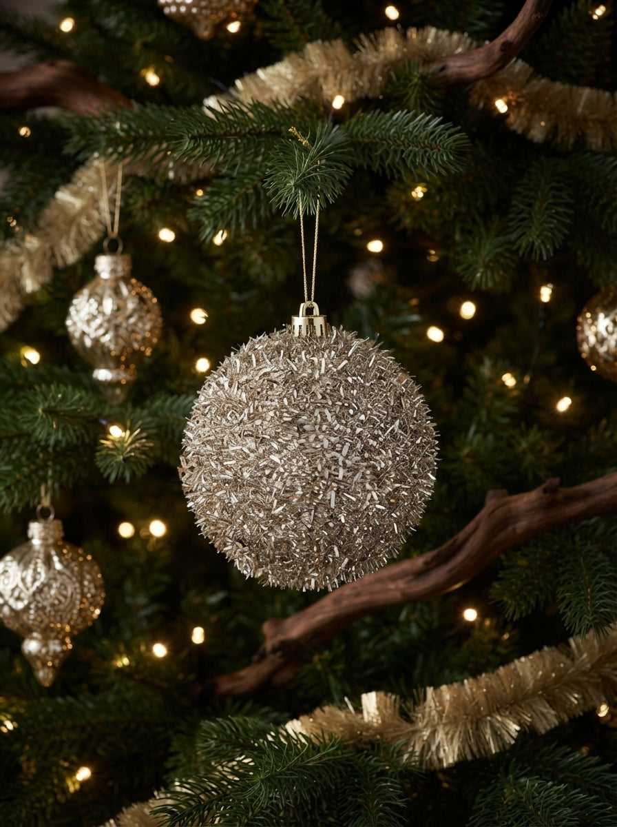 Champagne Sparkle Yılbaşı Ağaç Süsü - 8 CM