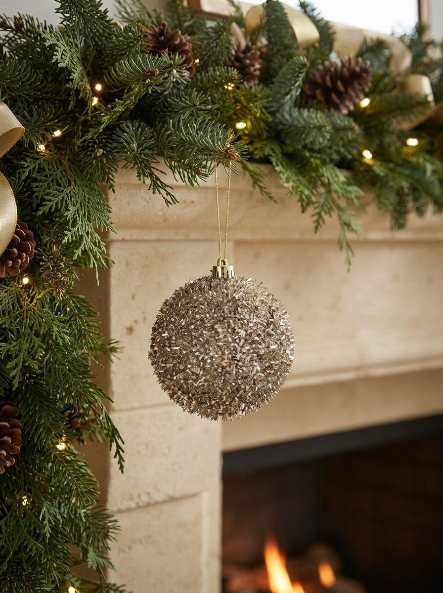 Champagne Sparkle Yılbaşı Ağaç Süsü - 8 CM