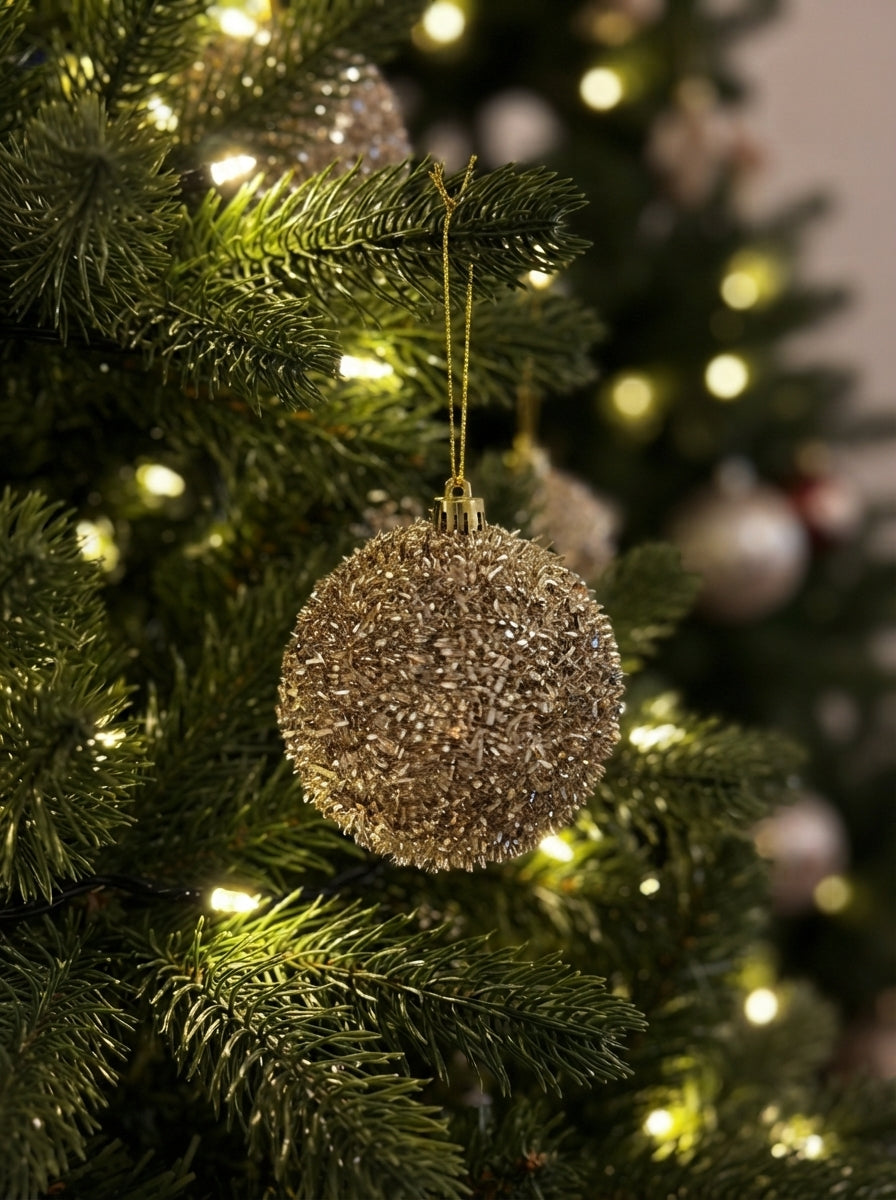 Champagne Sparkle Yılbaşı Ağaç Süsü - 8 CM
