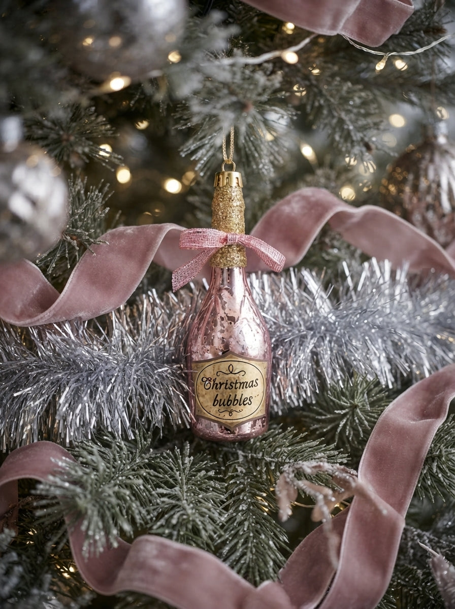 Christmas Bubbles Pink Champagne Yılbaşı Ağaç Süsü