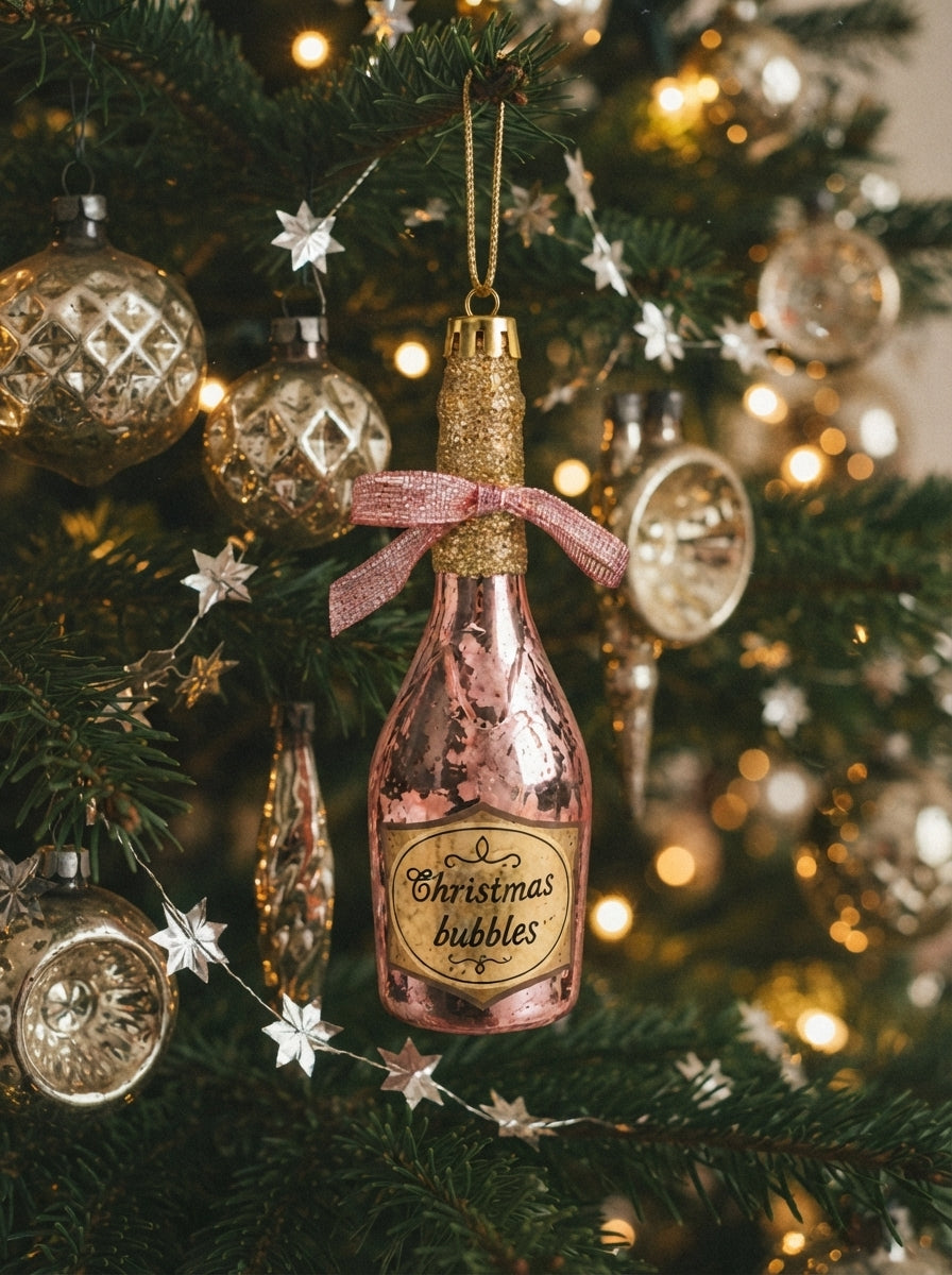 Christmas Bubbles Pink Champagne Yılbaşı Ağaç Süsü