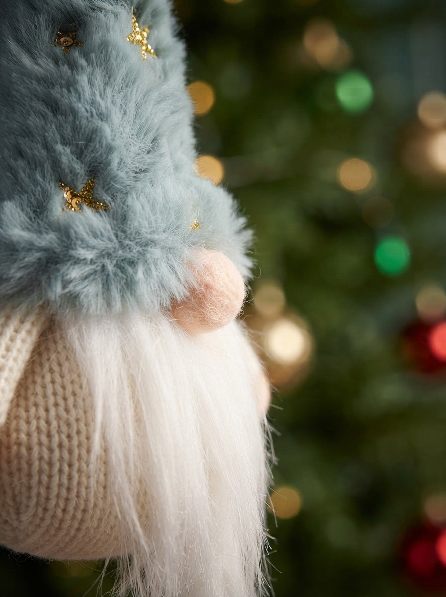 Ice Blue Star Christmas Gnome Peluş Yılbaşı Ağaç Süsü
