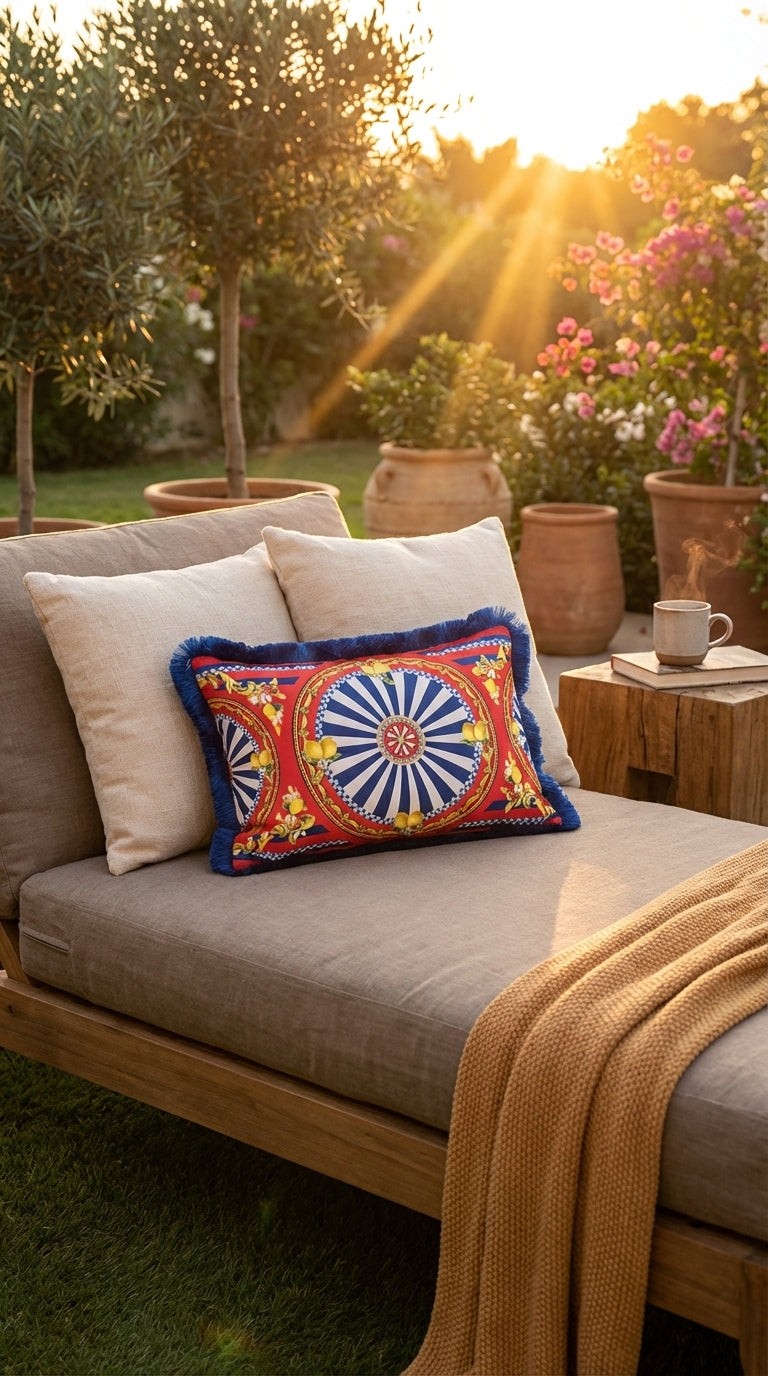 Verona Azure Dikdörtgen Kırlent