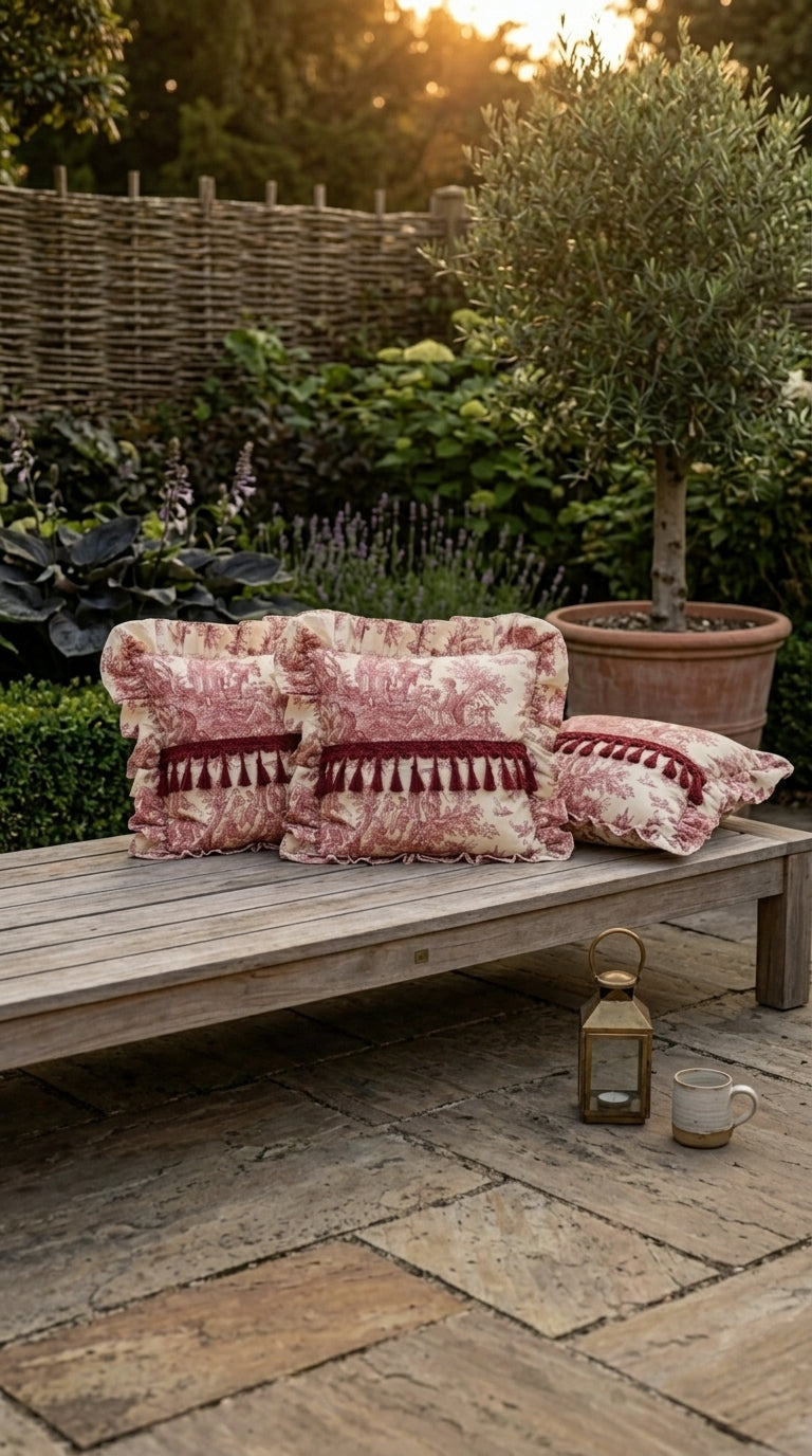 Toilea Burgundy Ruffle Kırlent