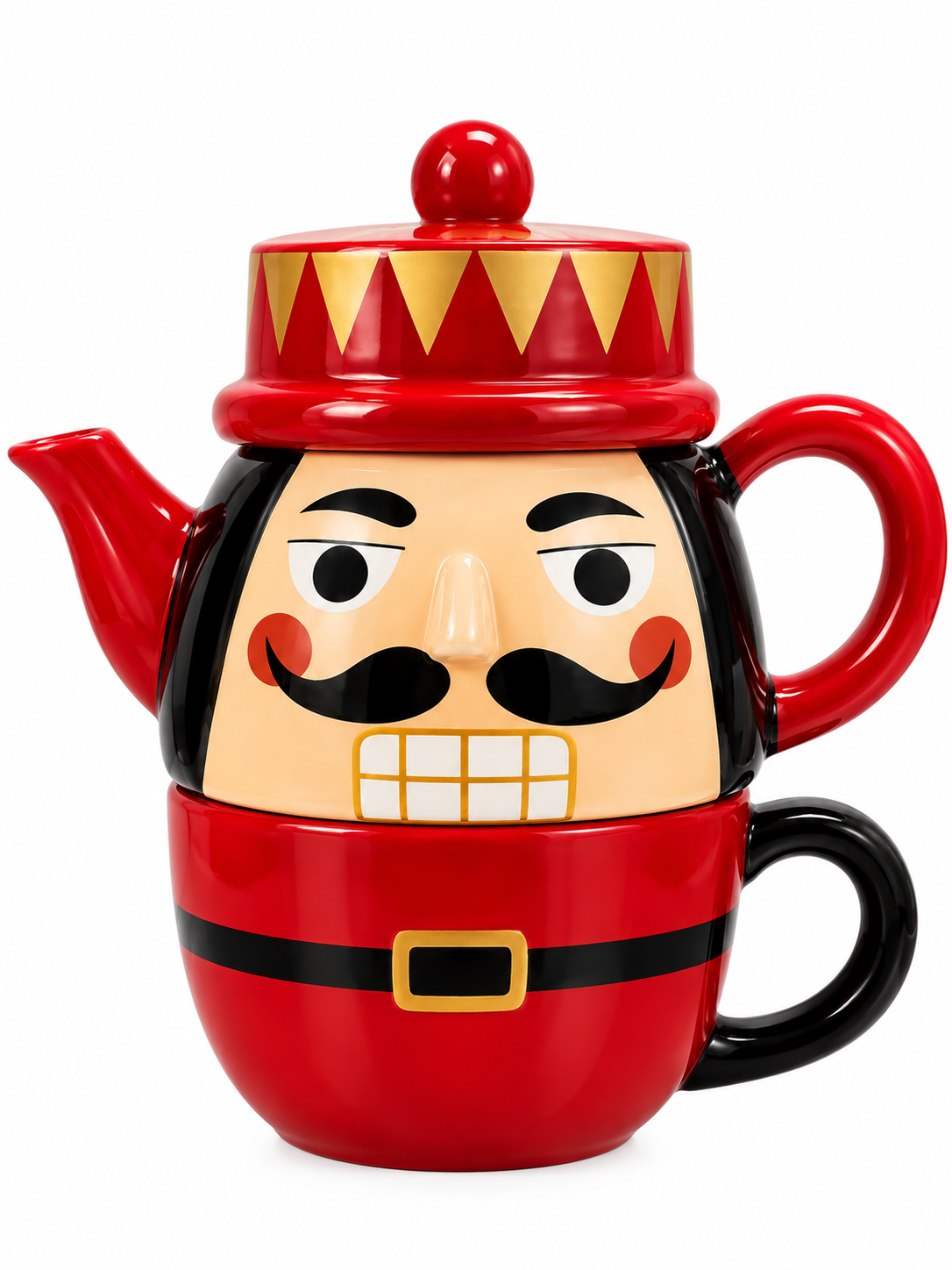 Nutcracker Magic – Fındıkkıran Asker Figürlü Seramik Çaydanlık ve Kupa Seti