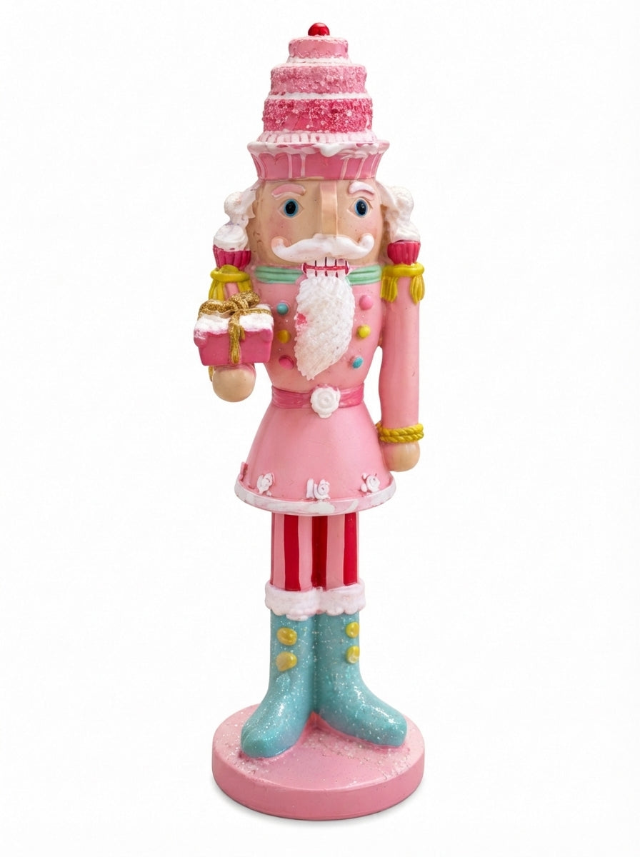 Pink Candy Nutcracker Dekoratif Fındıkkıran Figür - 18 CM