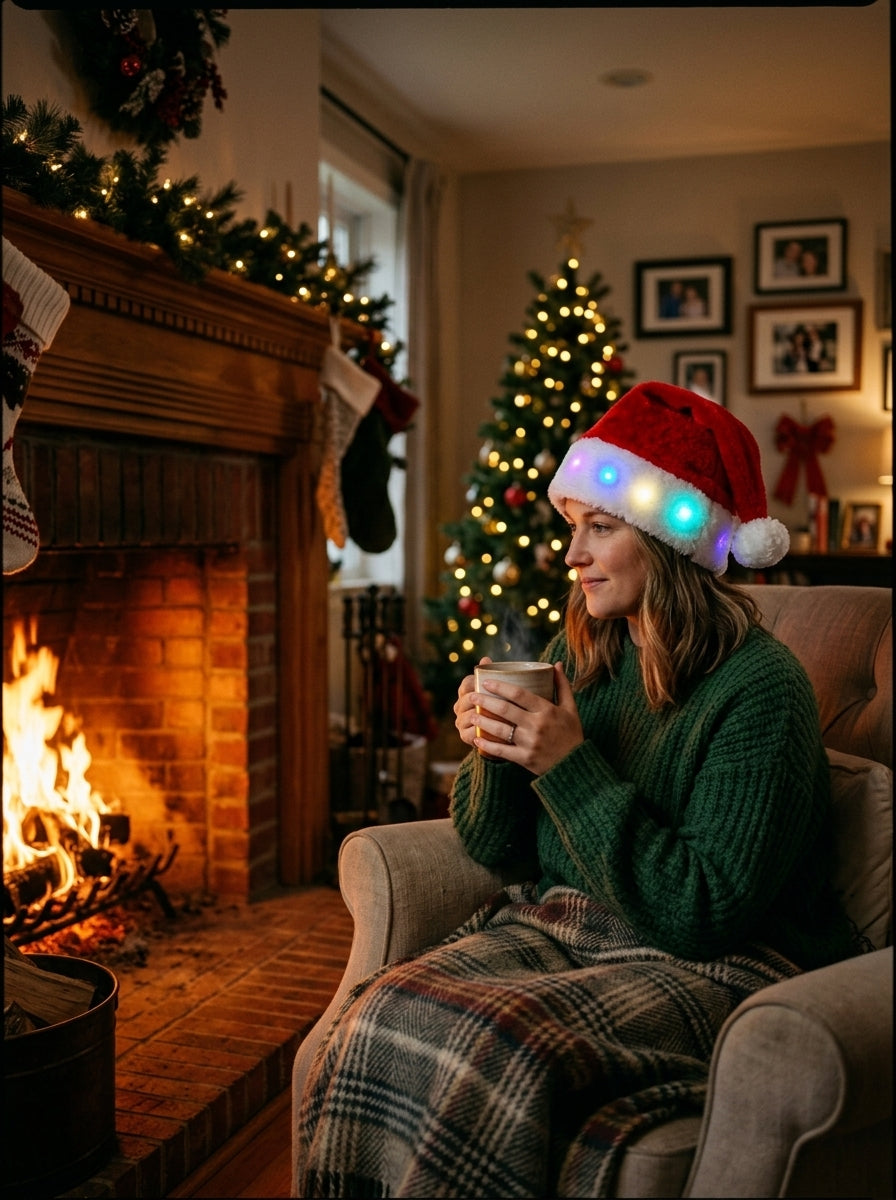 LED Işıklı Yılbaşı Noel Şapkası