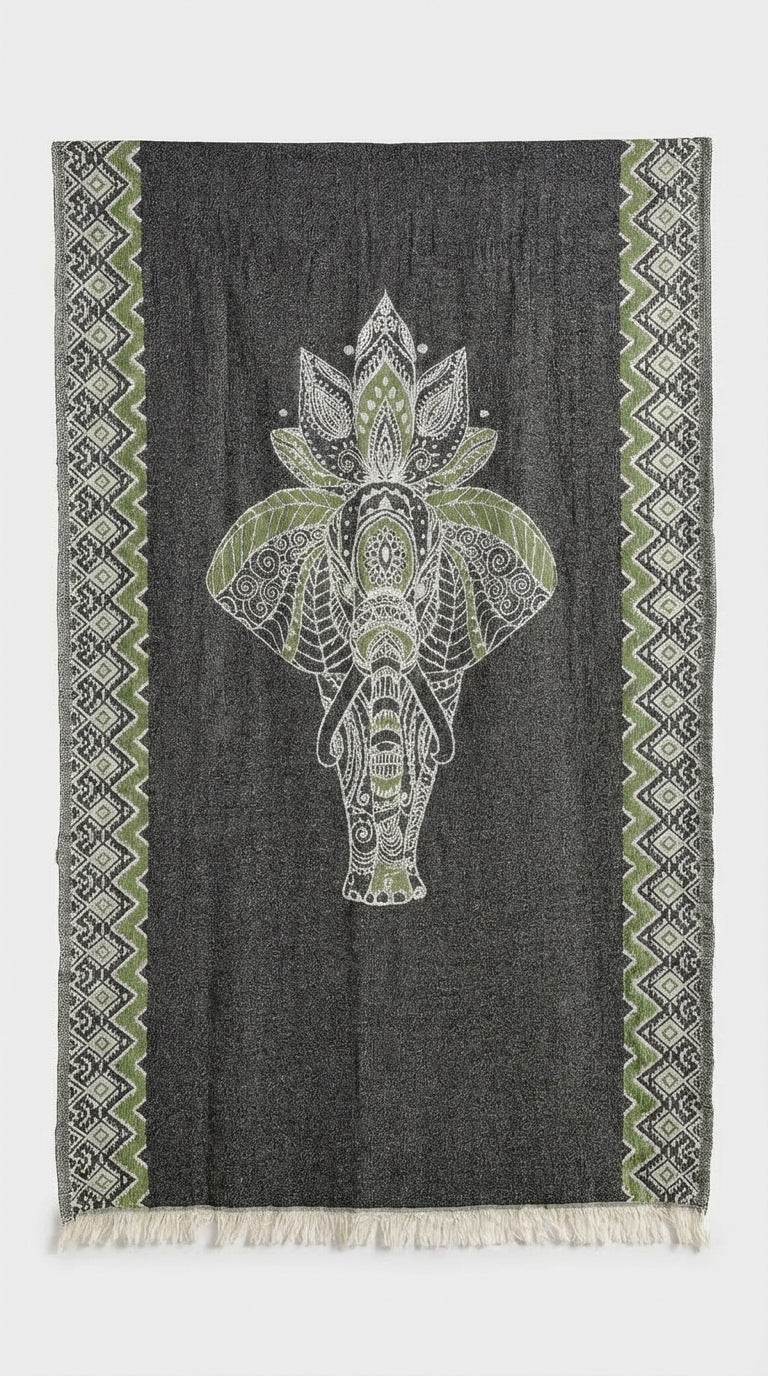Green-Black Elephant Peştemal