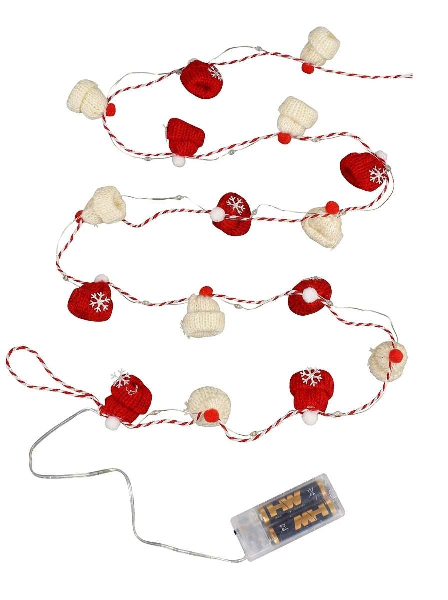 Cozy Christmas 20 LED Örgü Şapkalı Dekoratif Işık Zinciri