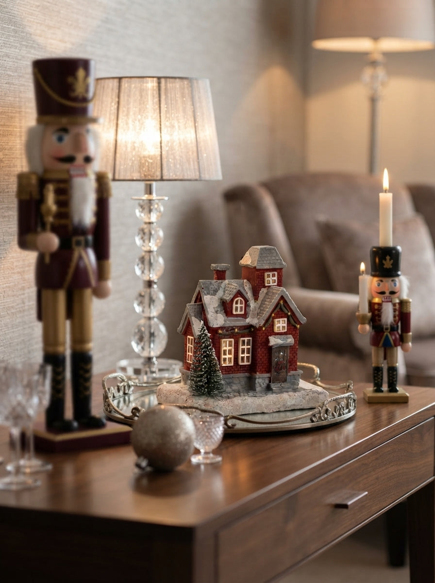 Christmas Village LED Işıklı Kırmızı Yılbaşı Evi