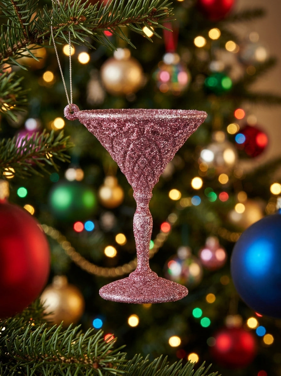 Cocktail Glam Yılbaşı Ağaç Süsü Pembe