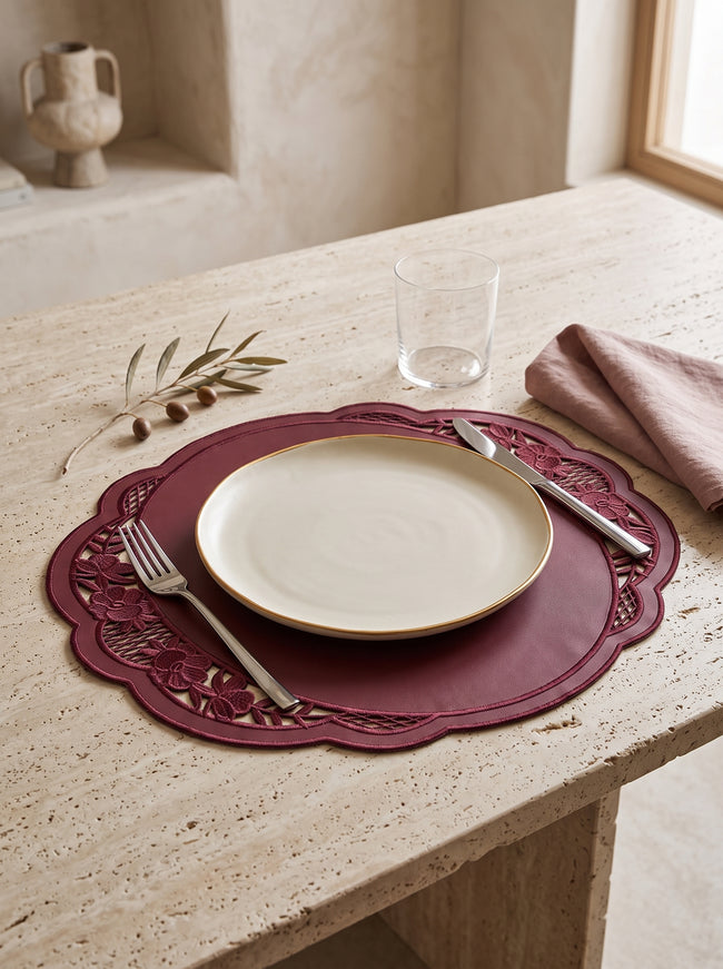 Burgundy Leather Placemat