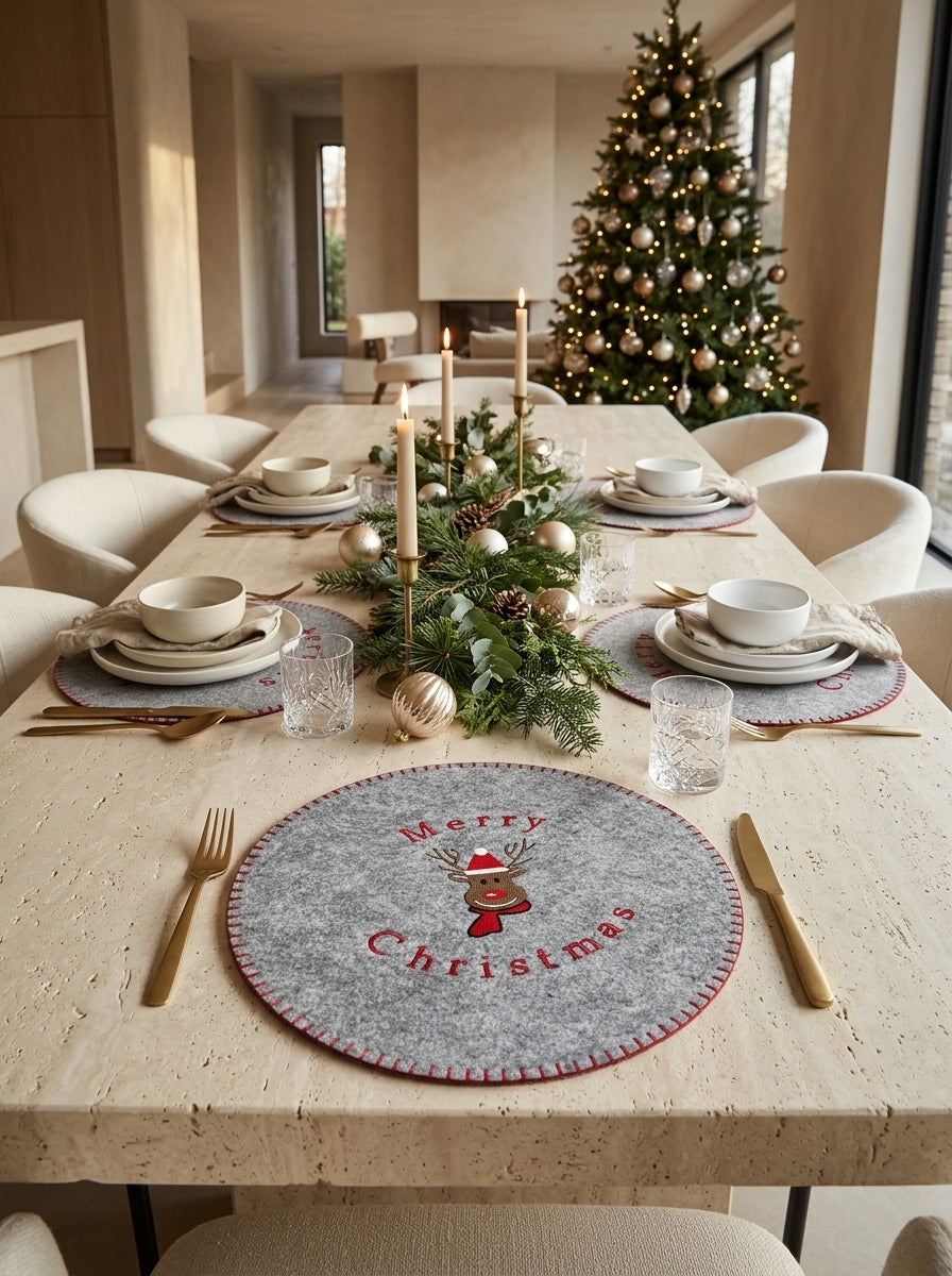 Merry Reindeer Keçe Yılbaşı Supla - 38 CM