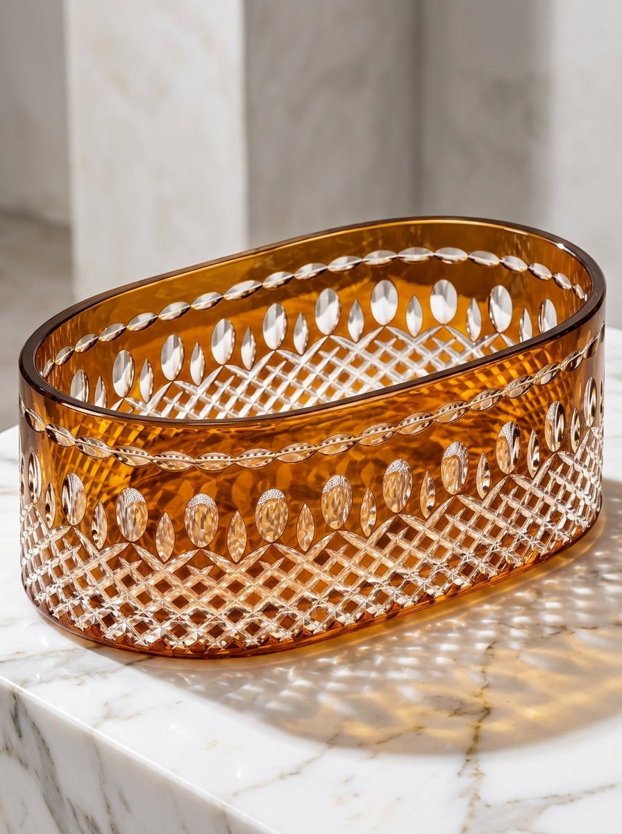 Amber Imperial Oval Kristal Sunumluk