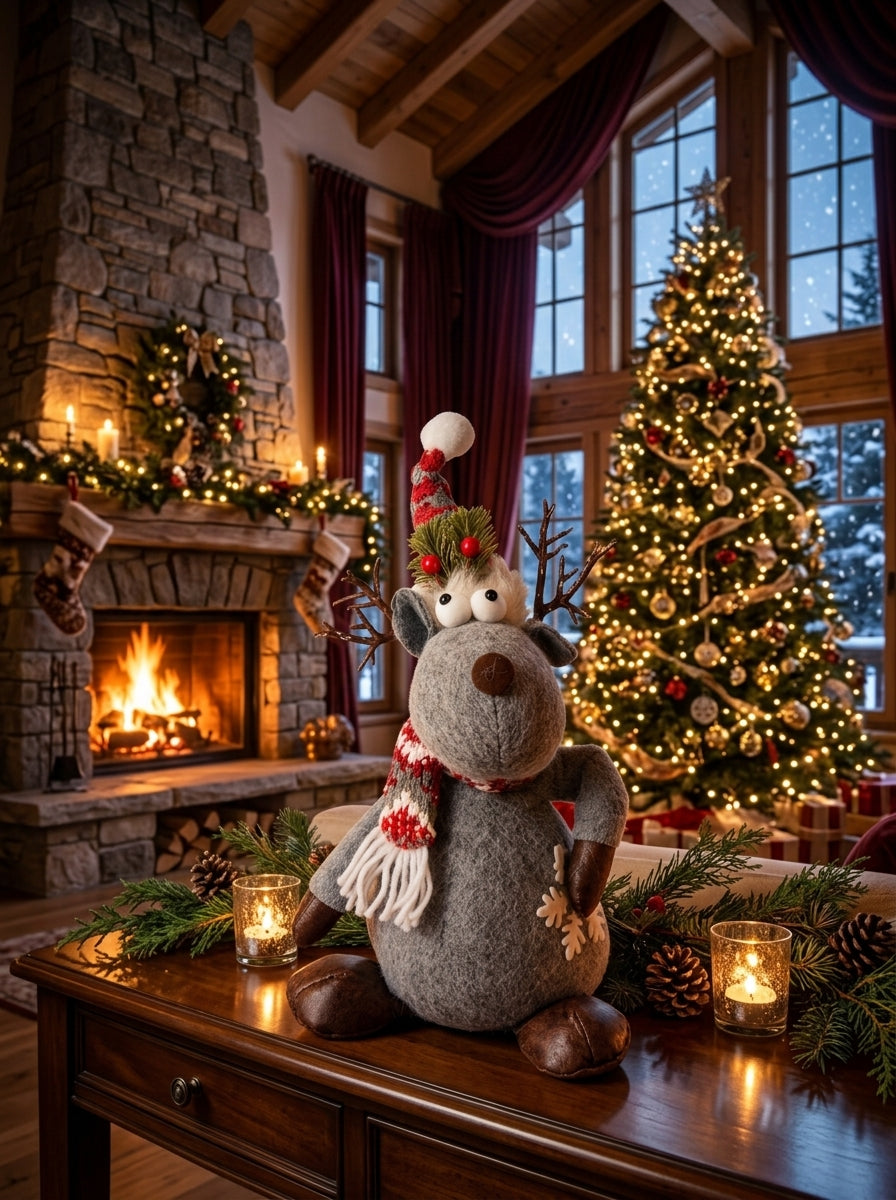 Rudolph Nordic Joy Grey Decorative Christmas Reindeer – 40 CM