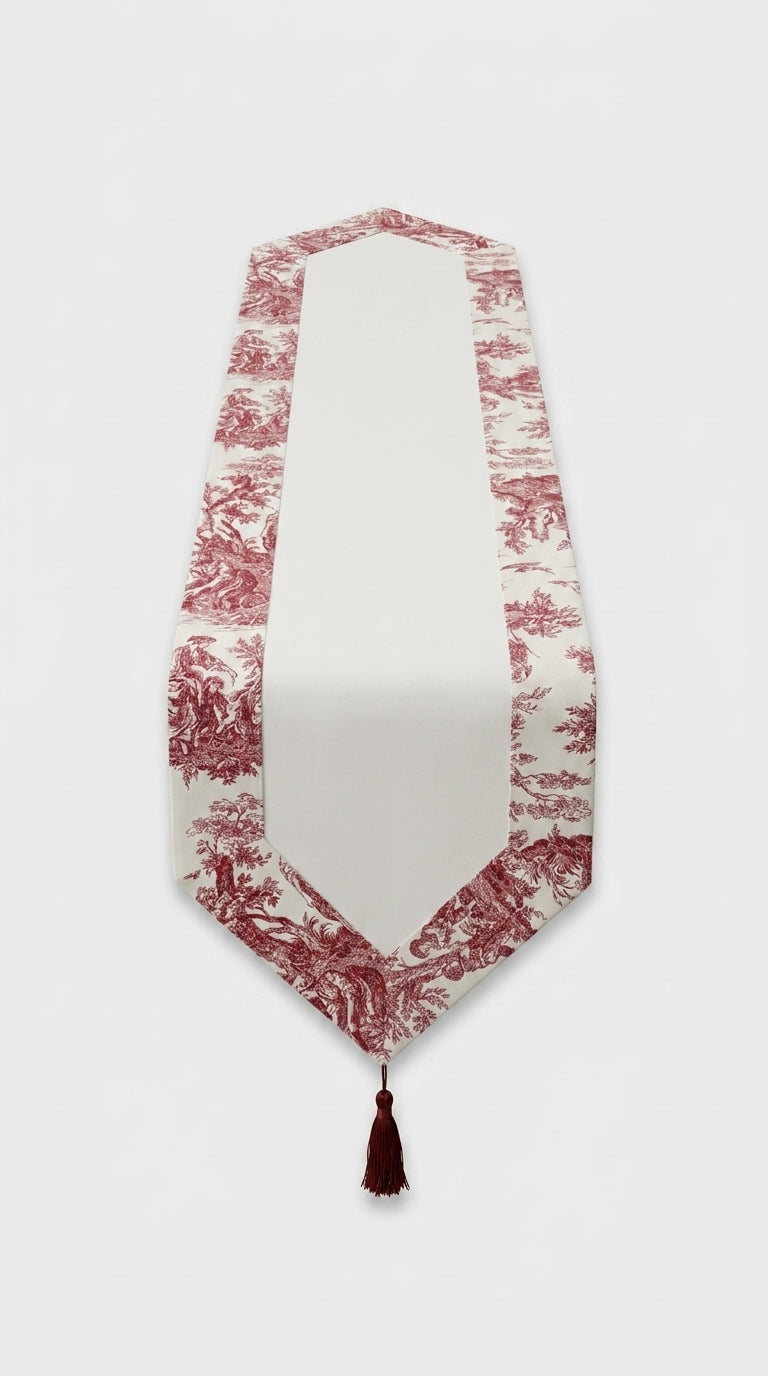 Toile Bugundy Panel Runner