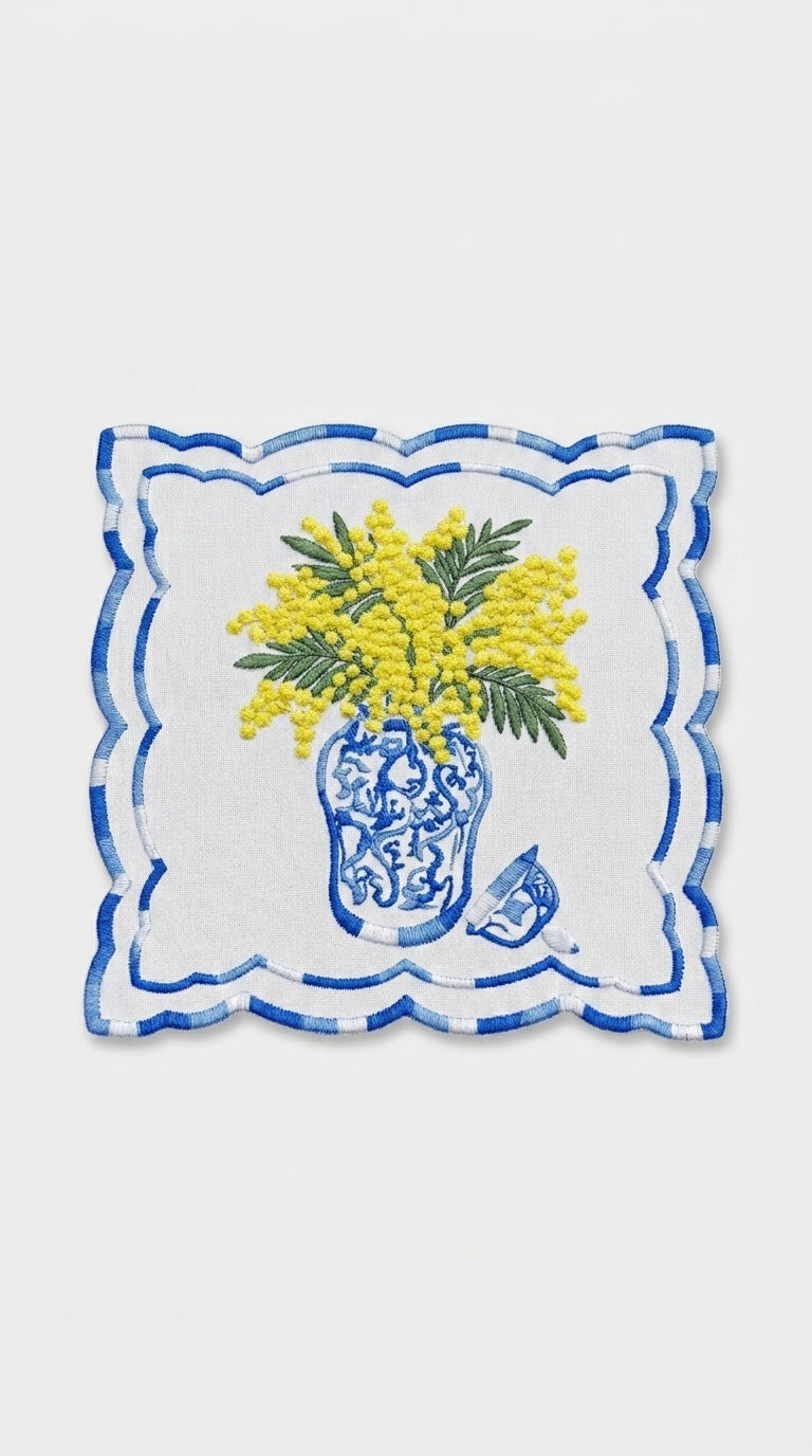 Mimosae Embroidered Kokteyl Peçetesi