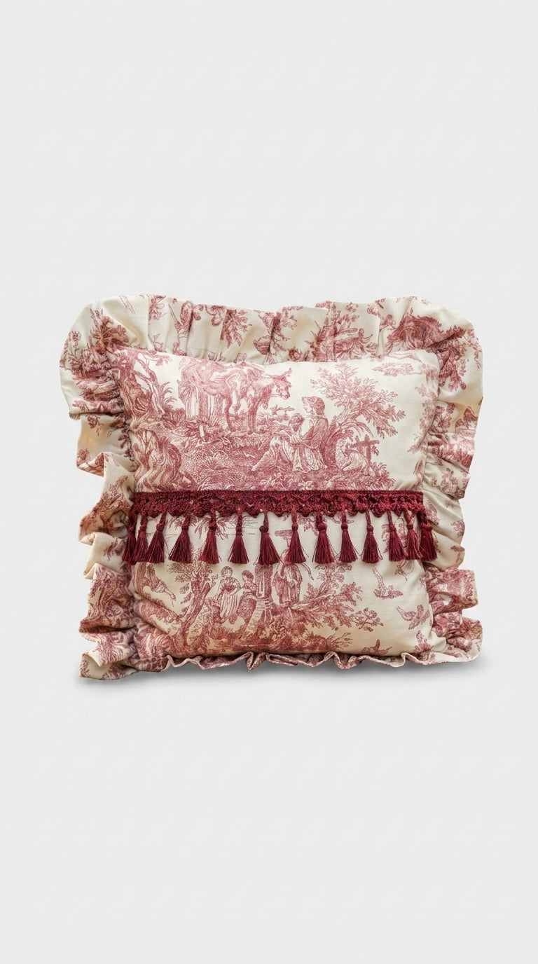 Toilea Burgundy Ruffle Yastık