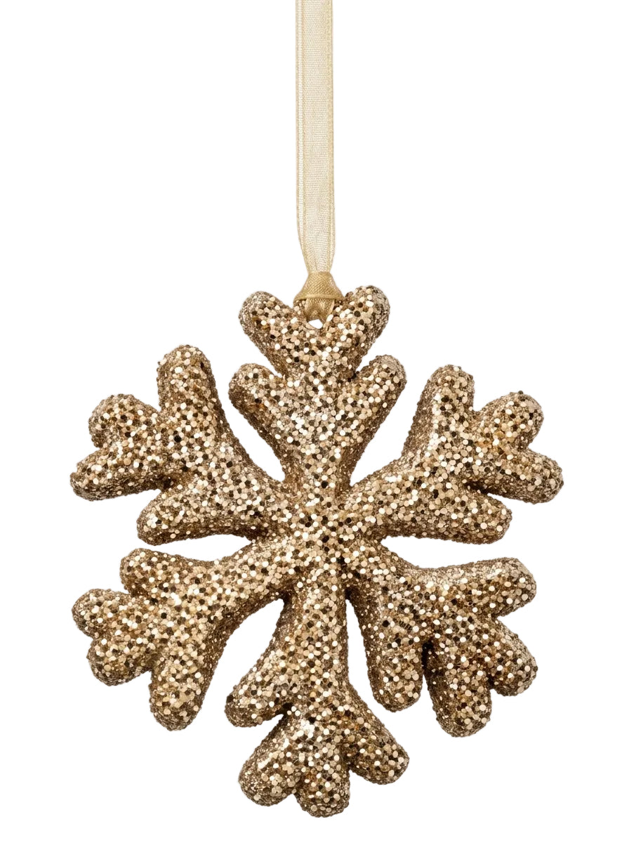 Golden Snowfall Üçlü Kar Tanesi Yılbaşı Ağacı Süsü