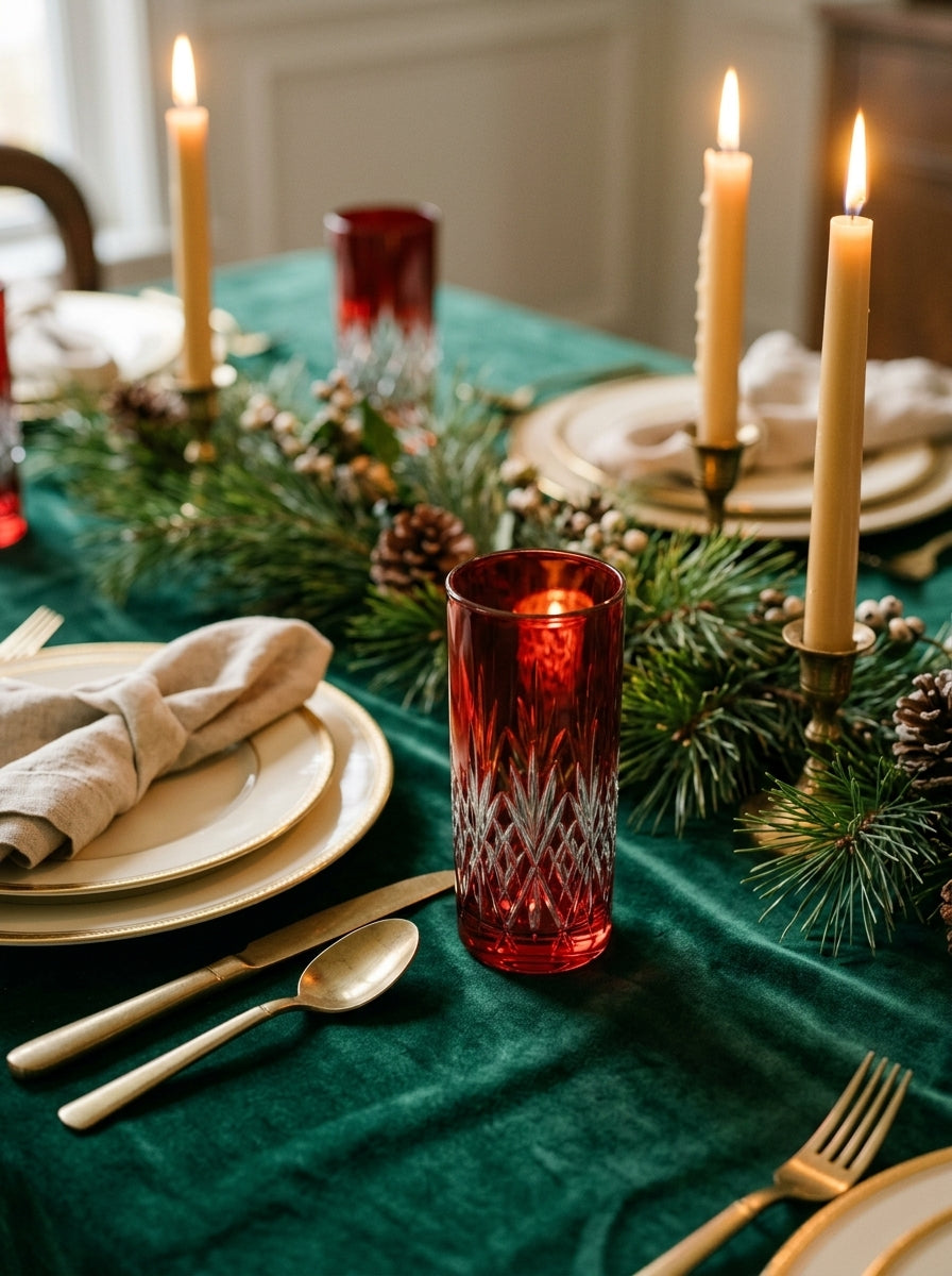 Astor Christmas Ruby Kristal Su Bardağı