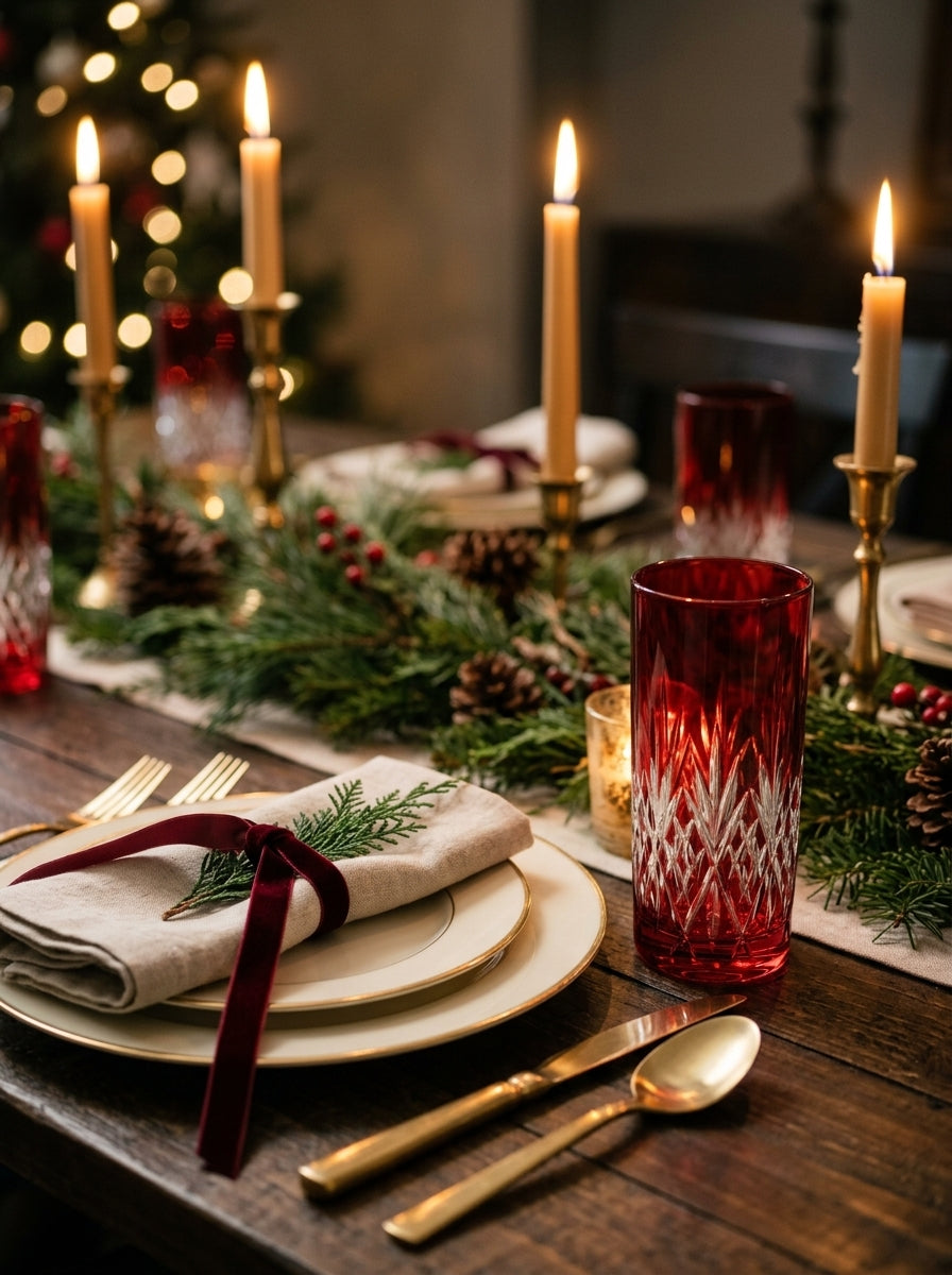 Astor Christmas Ruby Kristal Su Bardağı