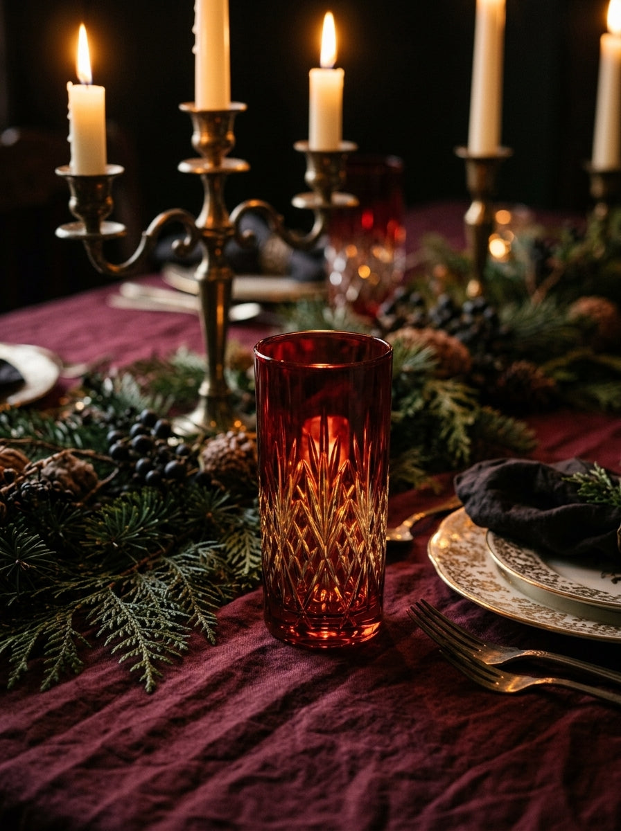Astor Christmas Ruby Kristal Su Bardağı