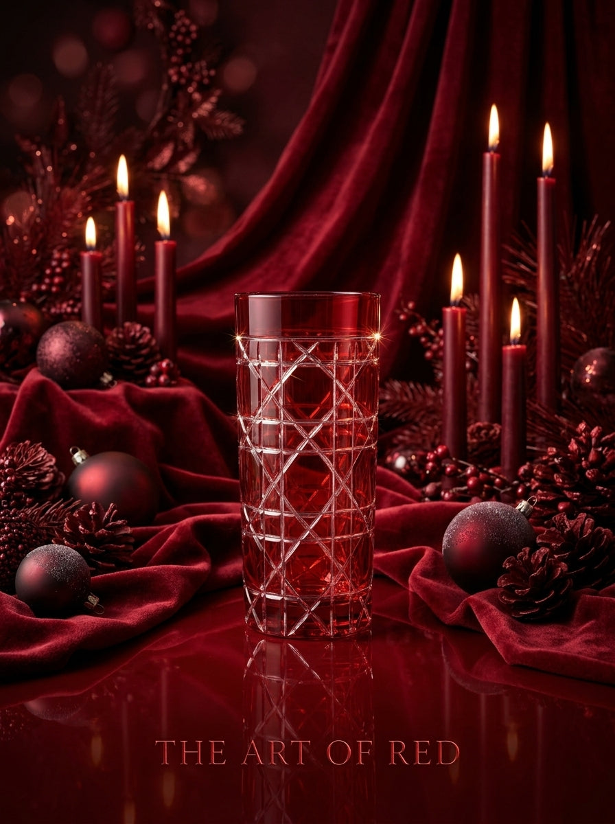 Vetro Christmas Ruby Uzun Su Bardağı