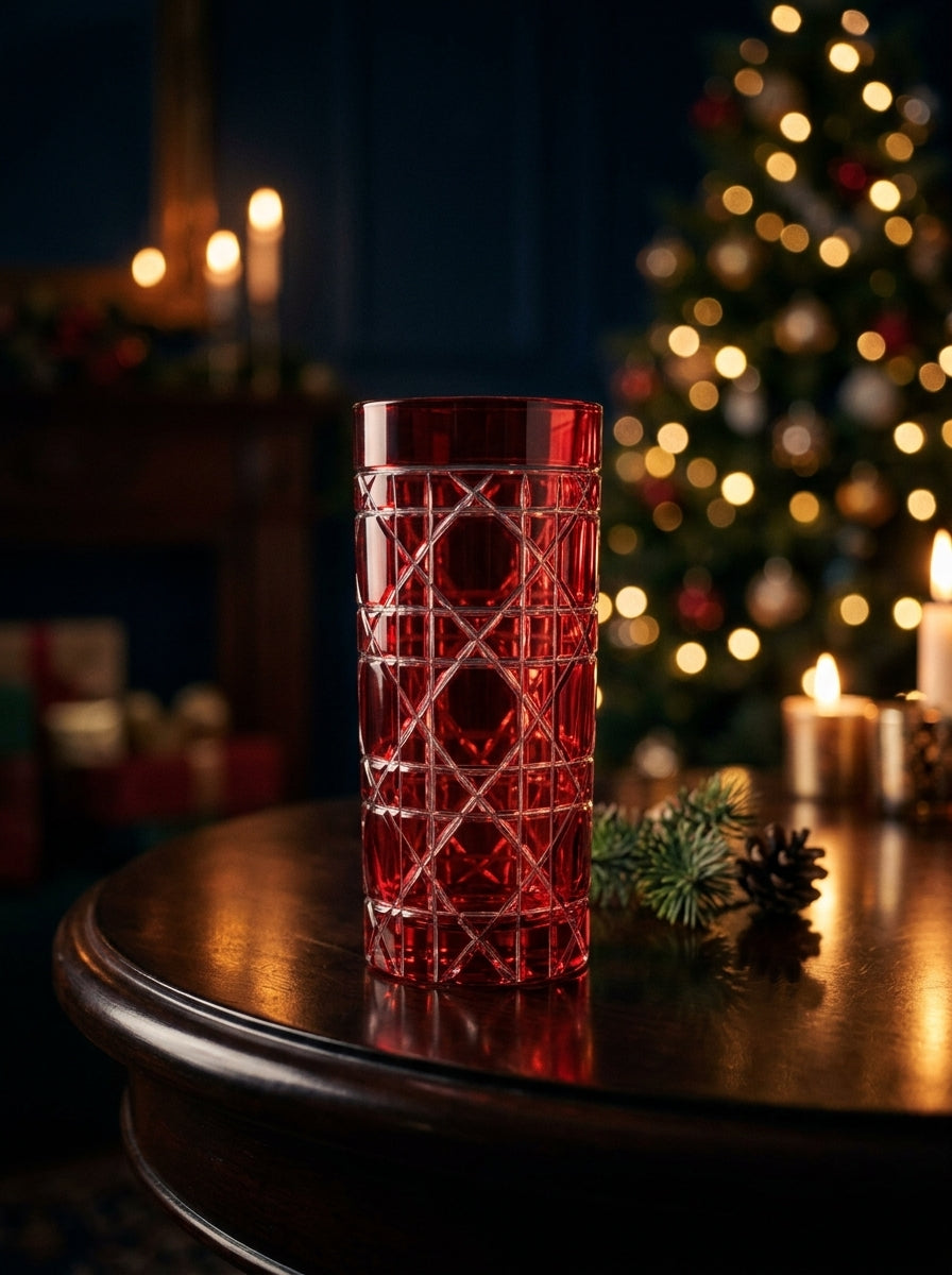 Vetro Christmas Ruby Uzun Su Bardağı