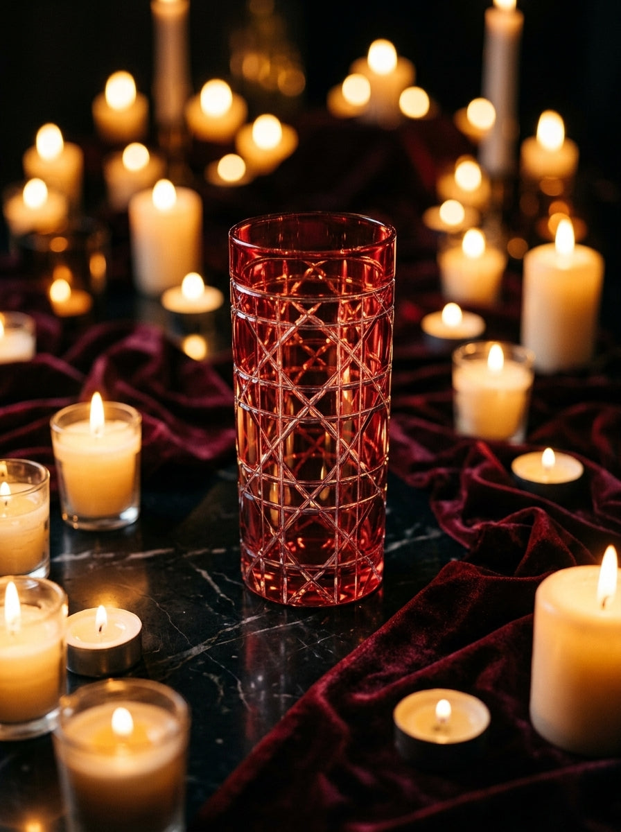 Vetro Christmas Ruby Uzun Su Bardağı