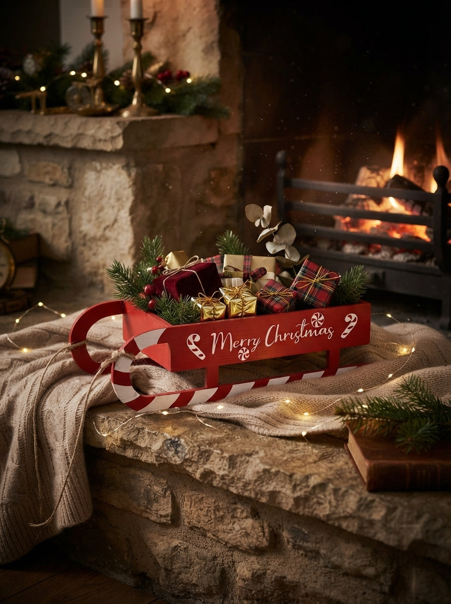Merry Christmas Dekoratif Kızak