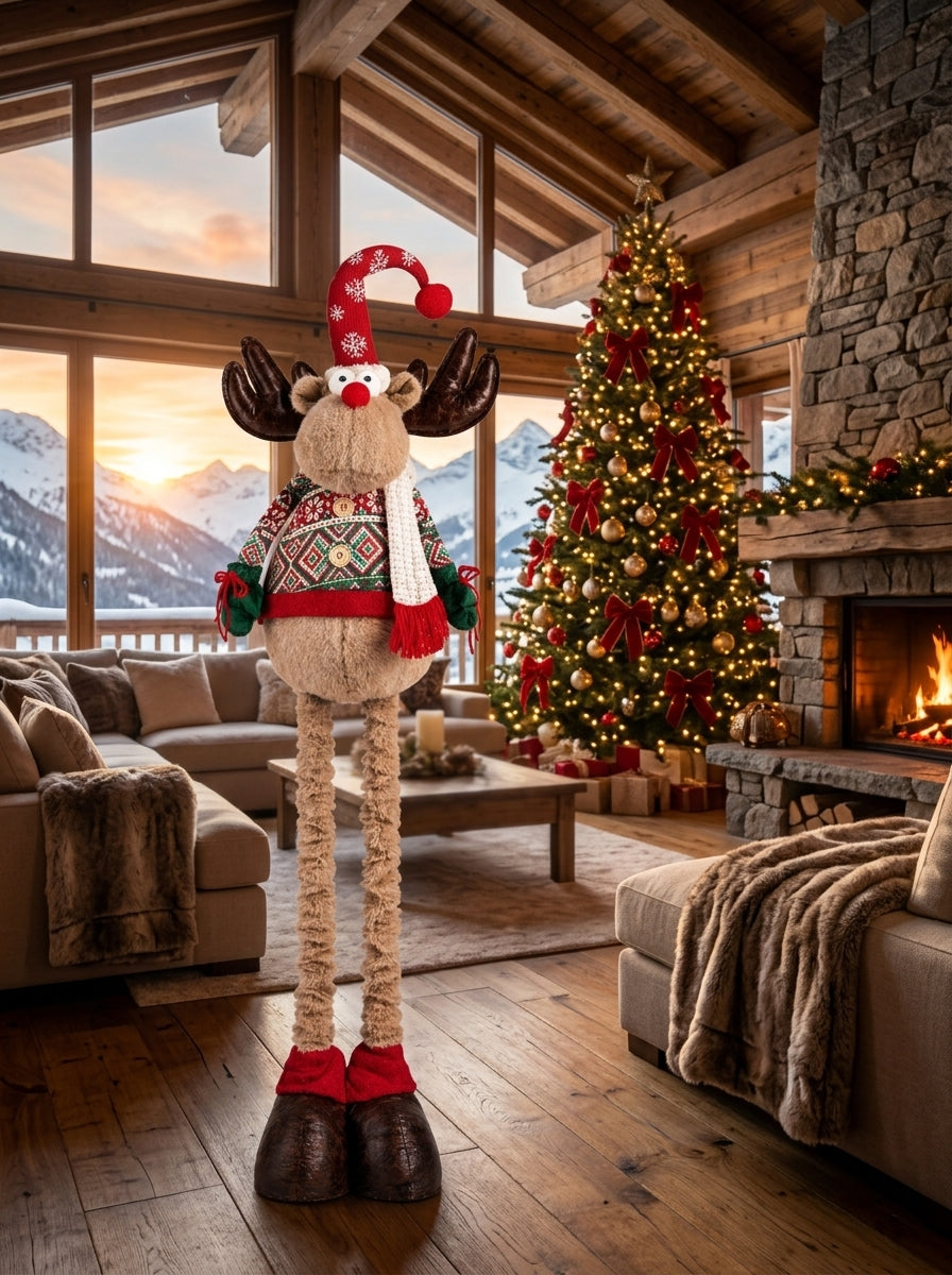Rudolph Joy Teleskopik Bacaklı Dekoratif Yılbaşı Geyiği 120 CM