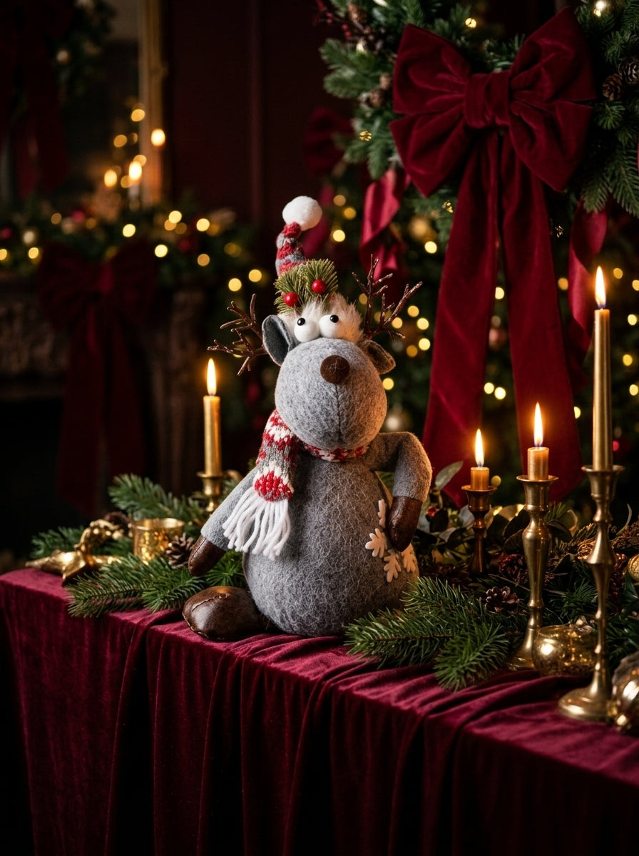 Rudolph Nordic Joy Grey Decorative Christmas Reindeer – 40 CM