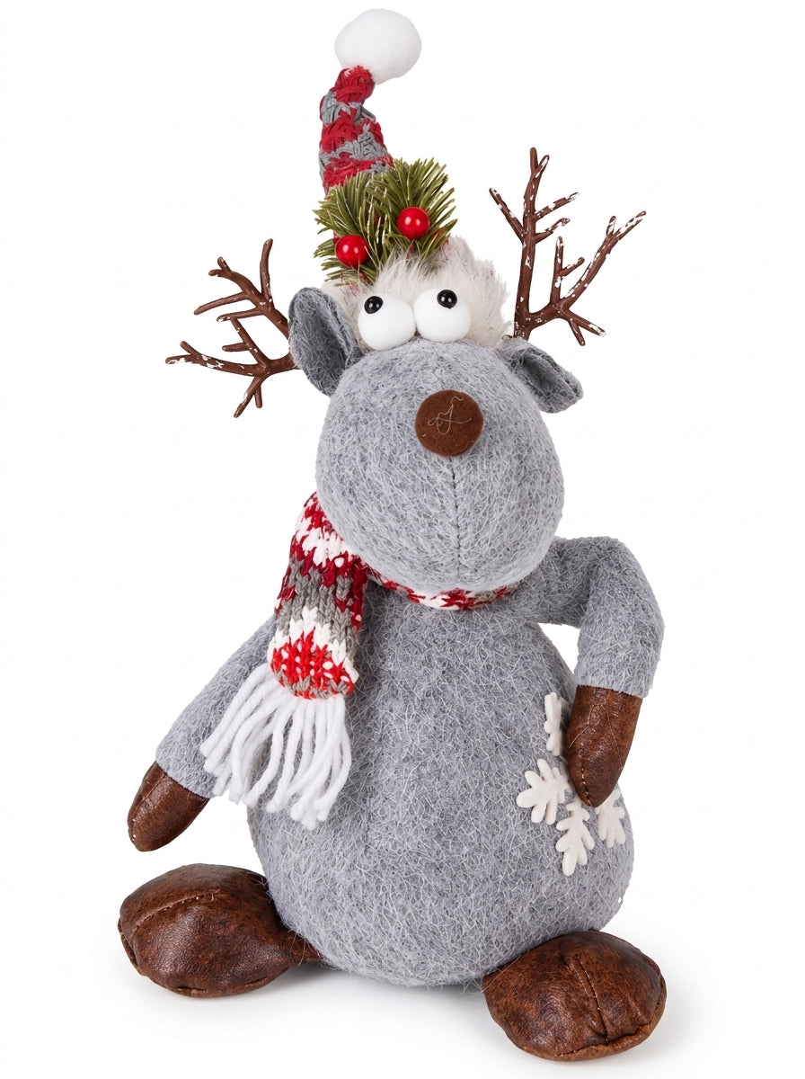 Rudolph Nordic Joy Grey Decorative Christmas Reindeer – 40 CM