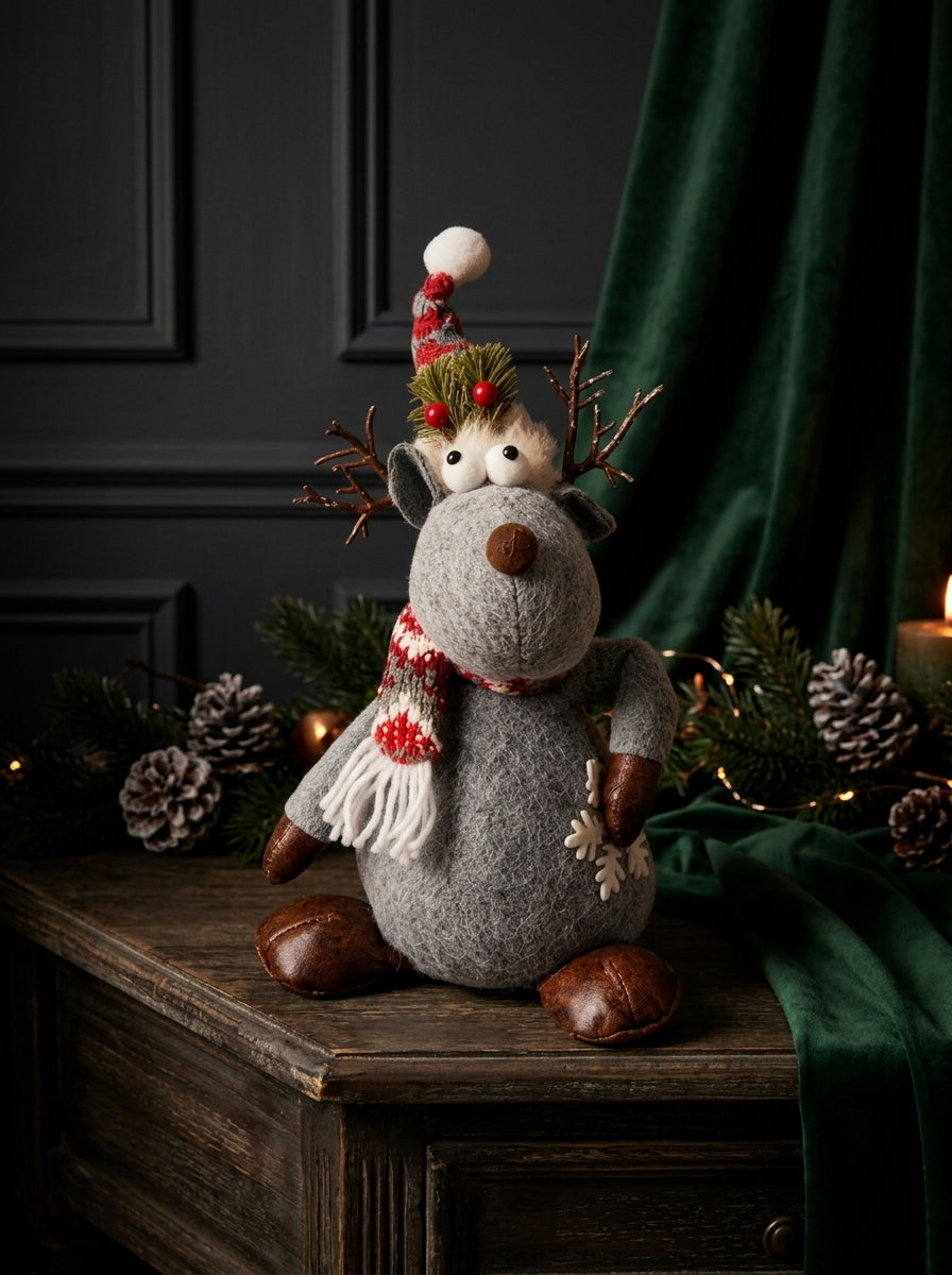 Rudolph Nordic Joy Grey Decorative Christmas Reindeer – 40 CM
