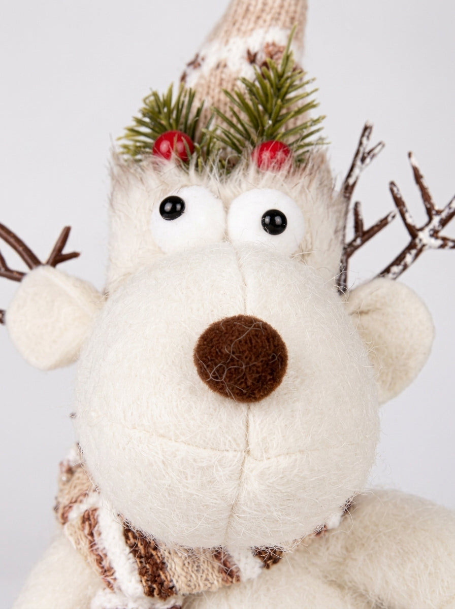 Rudolph Snow Joy White Decorative Christmas Reindeer – 40 CM