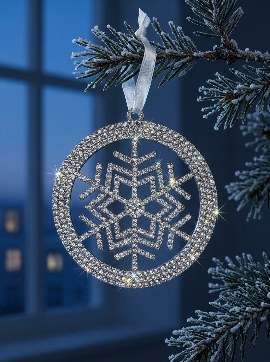 Silver Crystal Snowflake Yılbaşı Ağacı Süsü