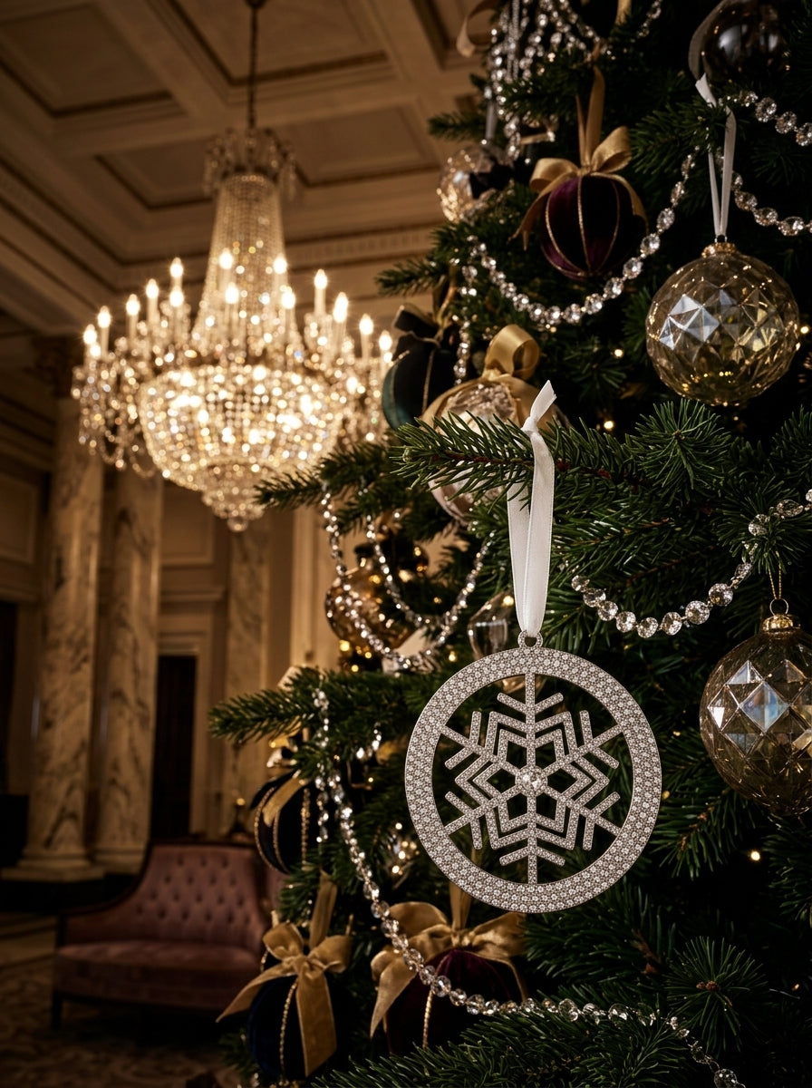 Silver Crystal Snowflake Yılbaşı Ağacı Süsü