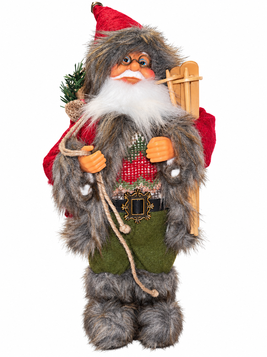 Kış Masalı – Nostaljik Kızaklı Noel Baba Dekoratif Figür - 32 CM