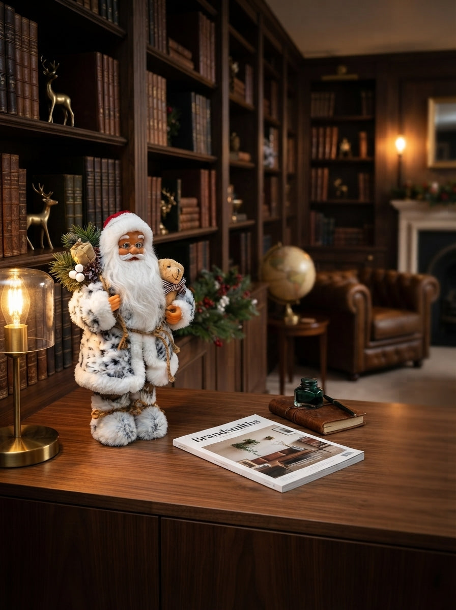 Snowy Teddy Santa Dekoratif Noel Baba - 30 CM